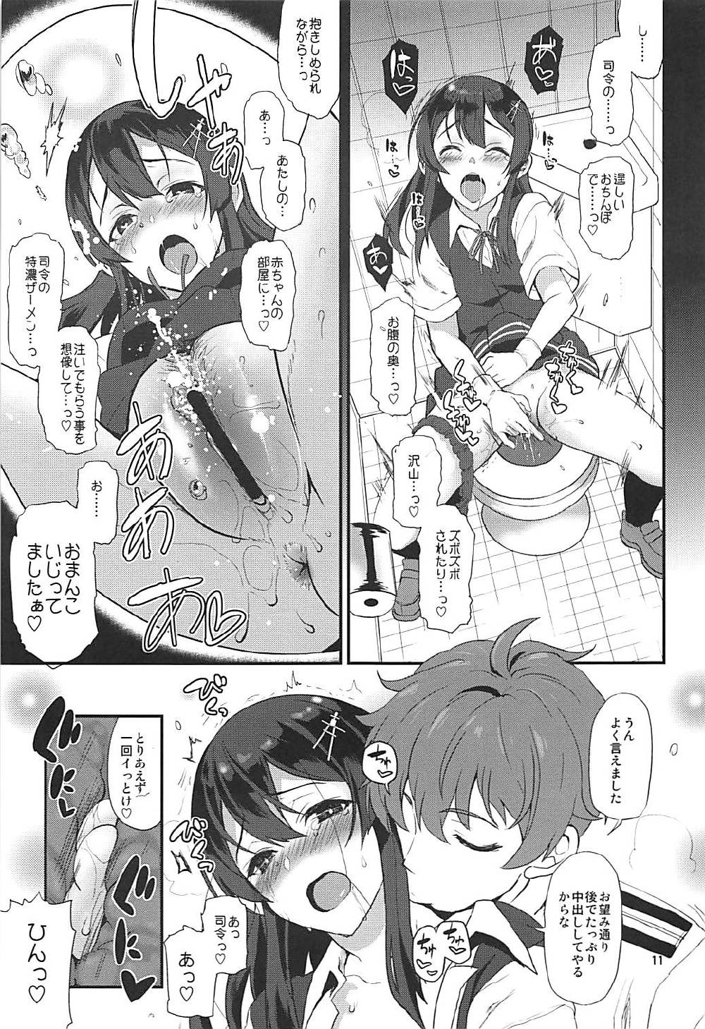 (COMIC1☆12) [INFINITY DRIVE (Kyougoku Shin)] Shirei! Gohoukoku desu!! (Kantai Collection -KanColle-) page 10 full