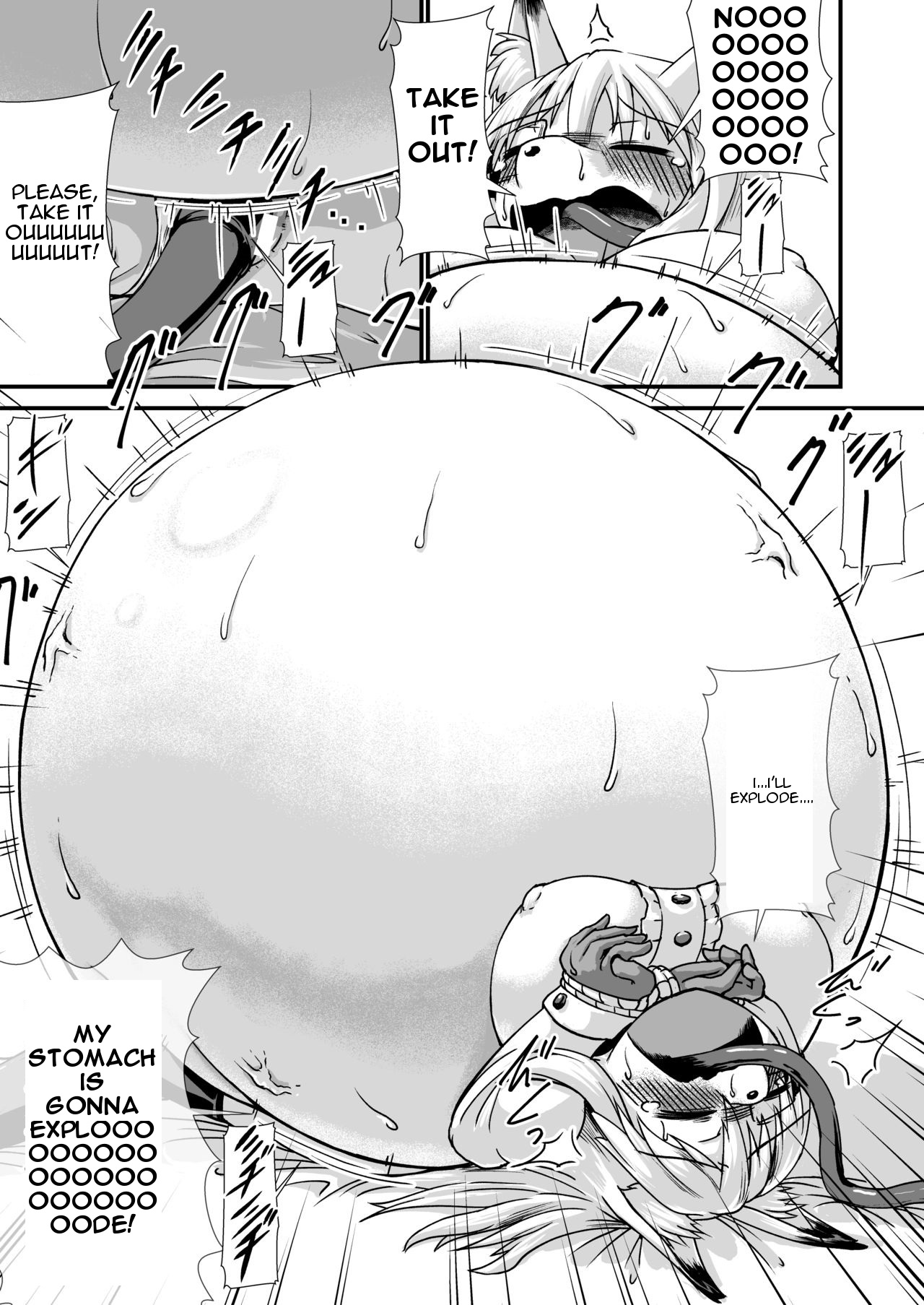 [Nanashi] Mesukemo-san Kuuki Kanchou Boufuku Haretsu | Mesukemo-san's Swelling Air Enema Explosion [English] [Degenerate_X] page 7 full