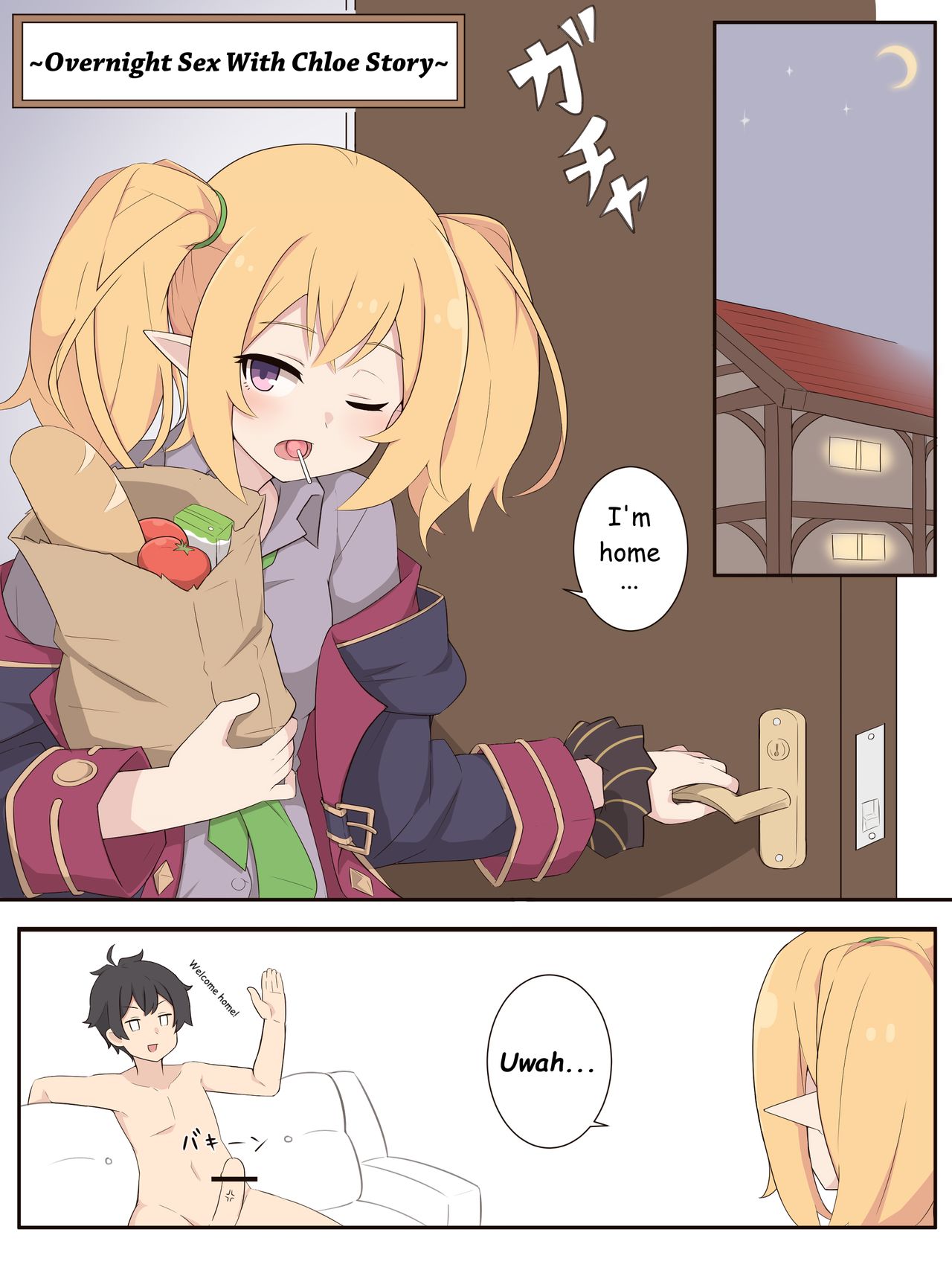 [Fizz] Kuroe to Otomari Ecchi Suru Ohanashi | Overnight Sex With Chloe Story (Princess Connect! Re:Dive) [English] [英訳] page 1 full