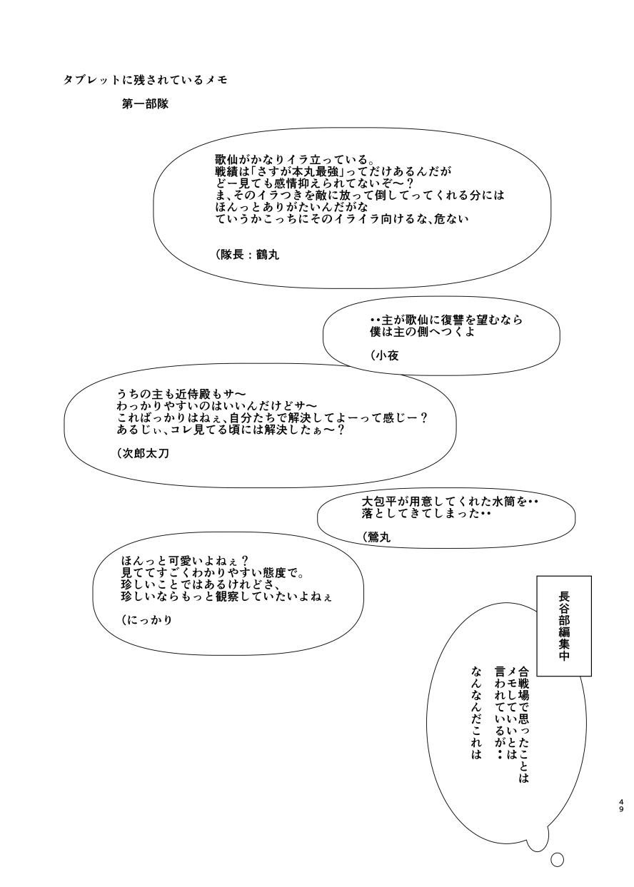 [Funyuhanyounyaran (Ponyuzu)] Tamerai to Uso no Hanabira (Touken Ranbu) [Digital] page 48 full