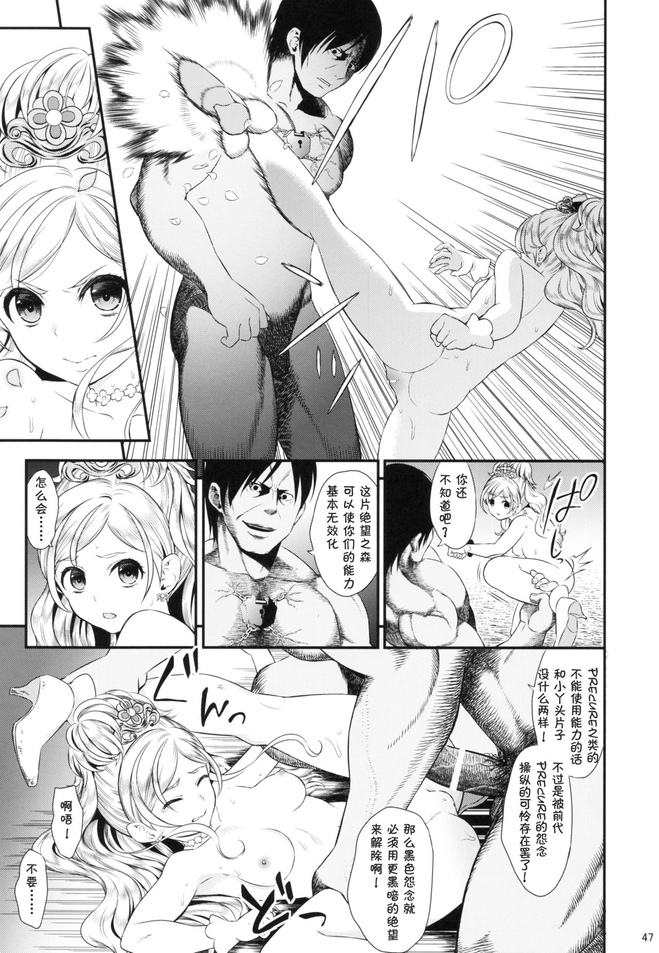 (C88) [Yamada Ichizoku. (Fukurokouji, Mokyu)] Seidorei Senki (Go! Princess PreCure) [Chinese] [夏姬霸汉化组] page 48 full