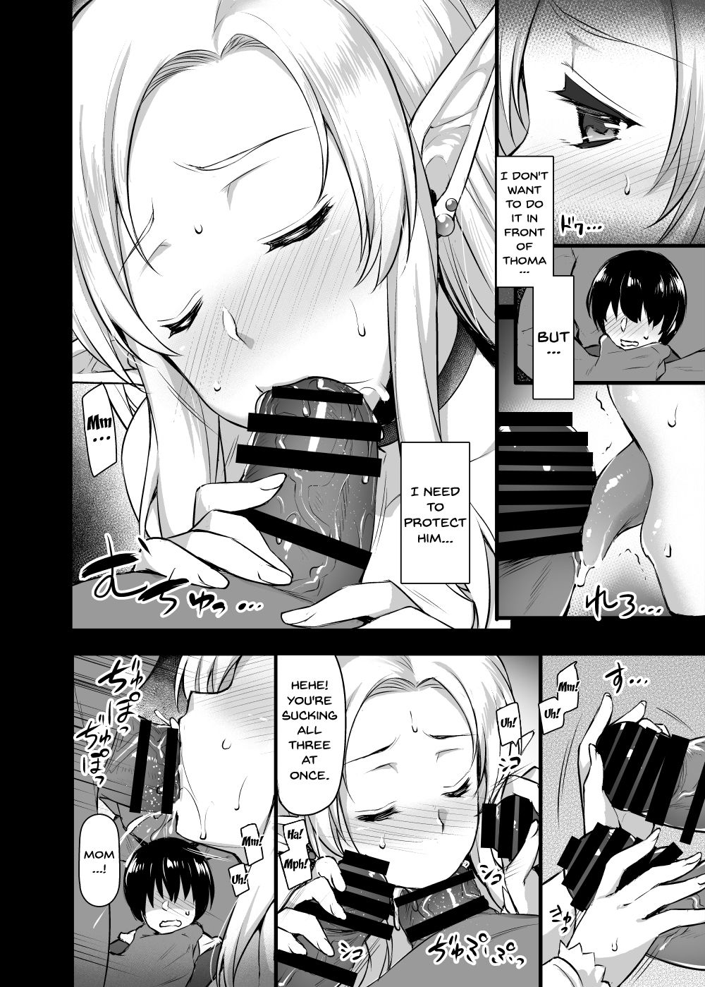 [Himeya (Abe Inori)] Elf no Okaa-san ~Giri no Musuko no Me no Mae de Orc ni Okasarete~ [English] {doujins.com} [Digital] page 9 full