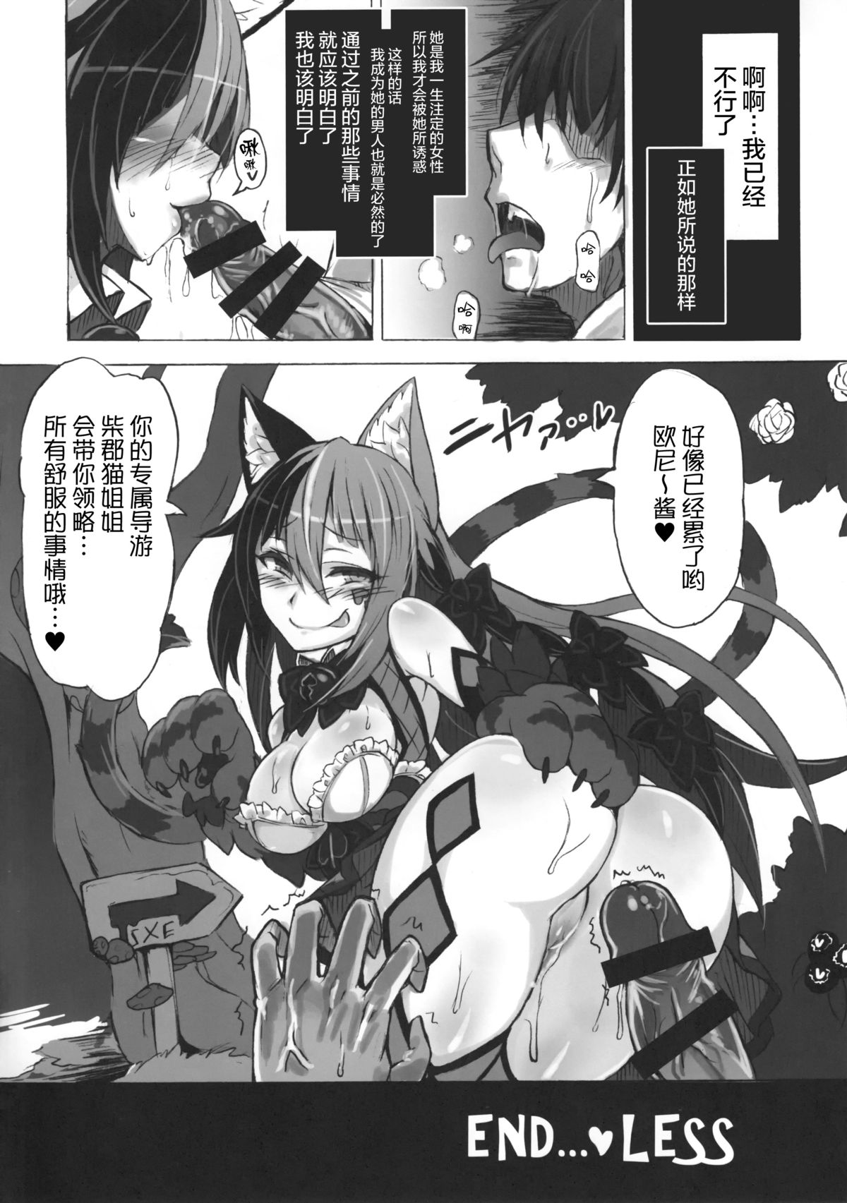 (C89) [Kurobinega (Kenkou Cross)] Mamono Musume Zukan Higai Houkoku ~Cheshire Neko no Oidemase Fushigi no Kuni~ [Chinese] [无毒汉化组] page 23 full