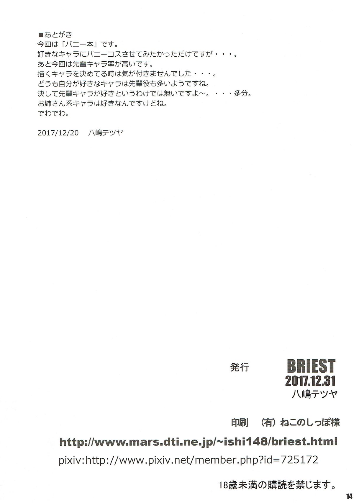 (C93) [BRIEST (Yatsushima Tetsuya)] T2R/13 (Various) page 13 full