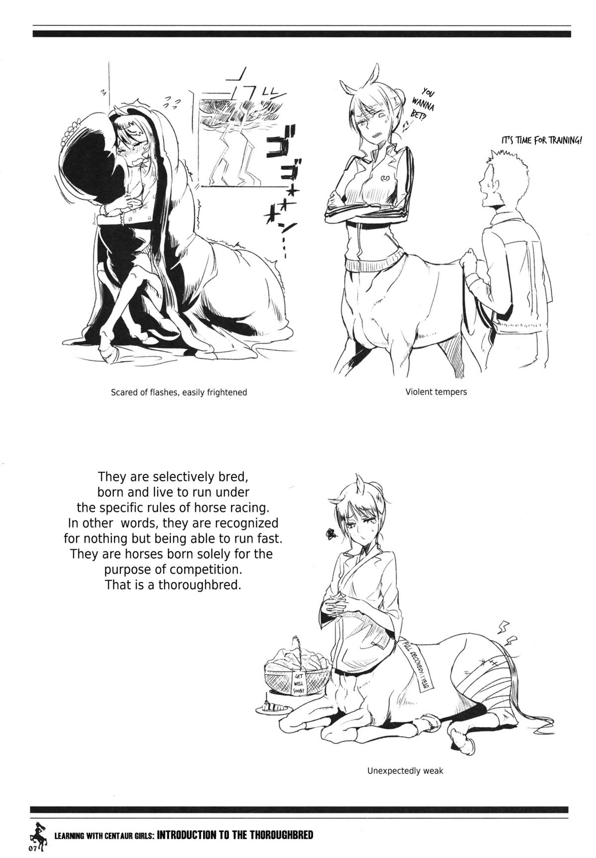 (C83) [Hyakki Yakou (Z-ton)] Centaur Musume de Manabu Hajimete no Thoroughbred | Learning With Centaur Girls: Introduction To The Thoroughbred [English] [4dawgz + Thetsuuyaku] page 6 full