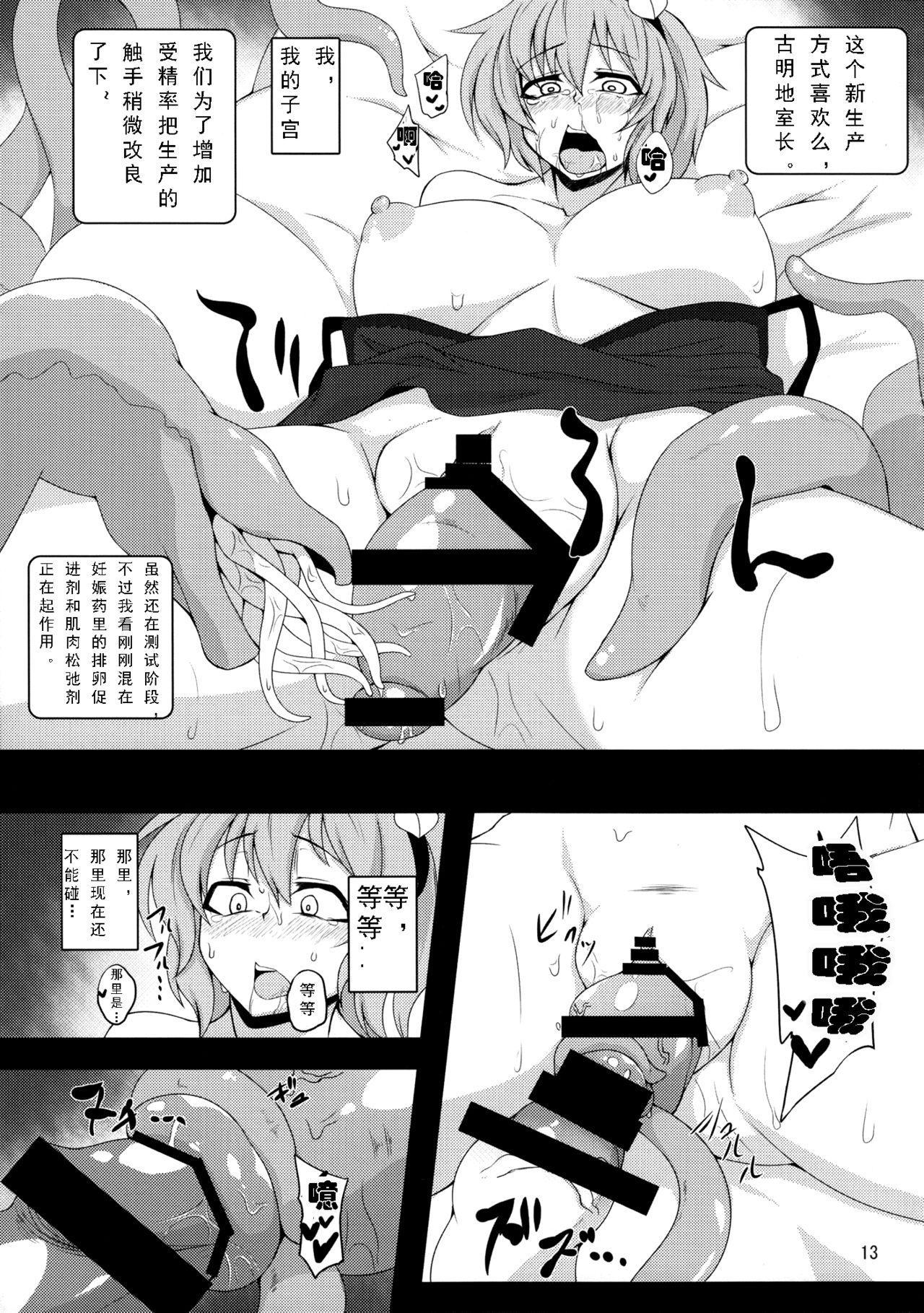 (C85) [Hadairo Rooibos Tea (Pandain)] Shokushu Chireiden ~Komeiji Satori~ (Touhou Project) [Chinese] [可乐个人汉化] page 12 full