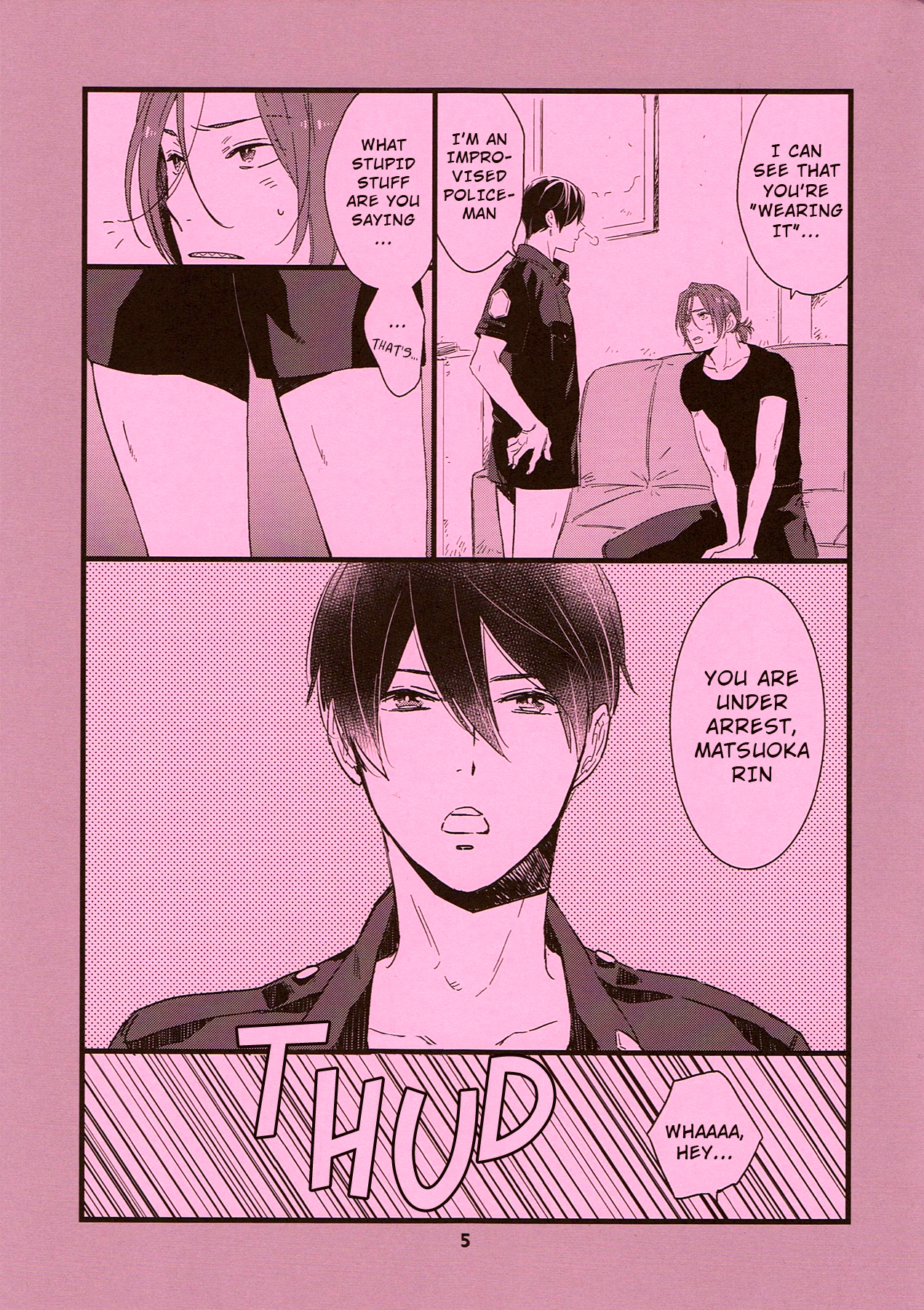 (SUPERKansai20) [KANGAROO KICK (Takagi Takumi)] Please arrest me. (Free!) [English] [ebil_trio] page 5 full