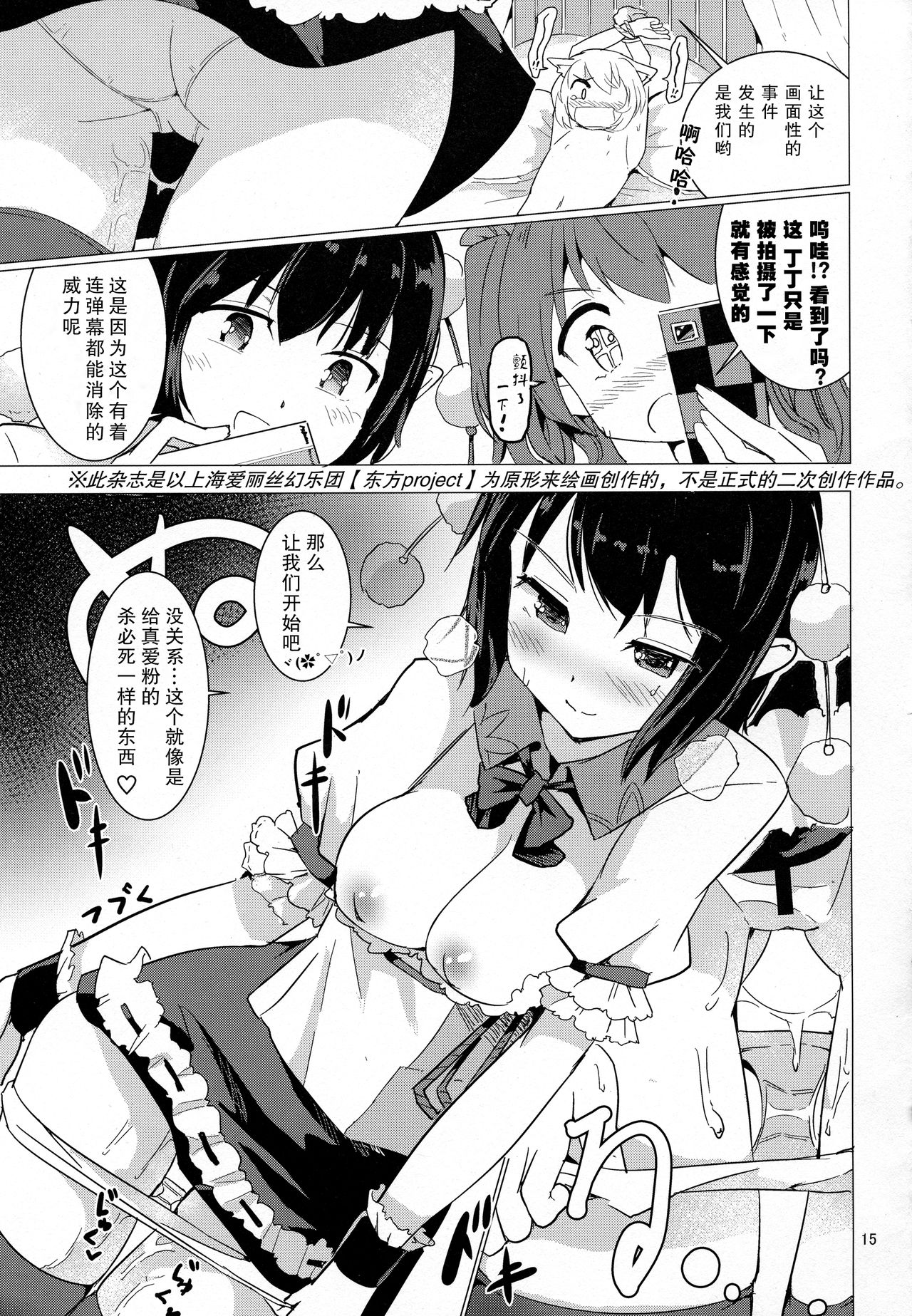 (C93) [Honoji (Puuakachan)] Shameimaru Aya no Appaku Shuzai Jou (Touhou Project) [Chinese] [胸垫汉化组] page 15 full