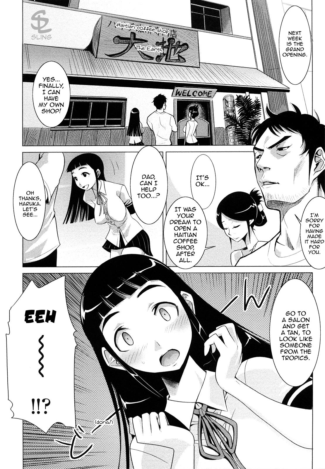 [Moritaka Takashi] Natsuiro Oppai Cafe | Summer-Tanned Breasts Cafe (Nakadashi Saretai) [English] [Sling] page 1 full