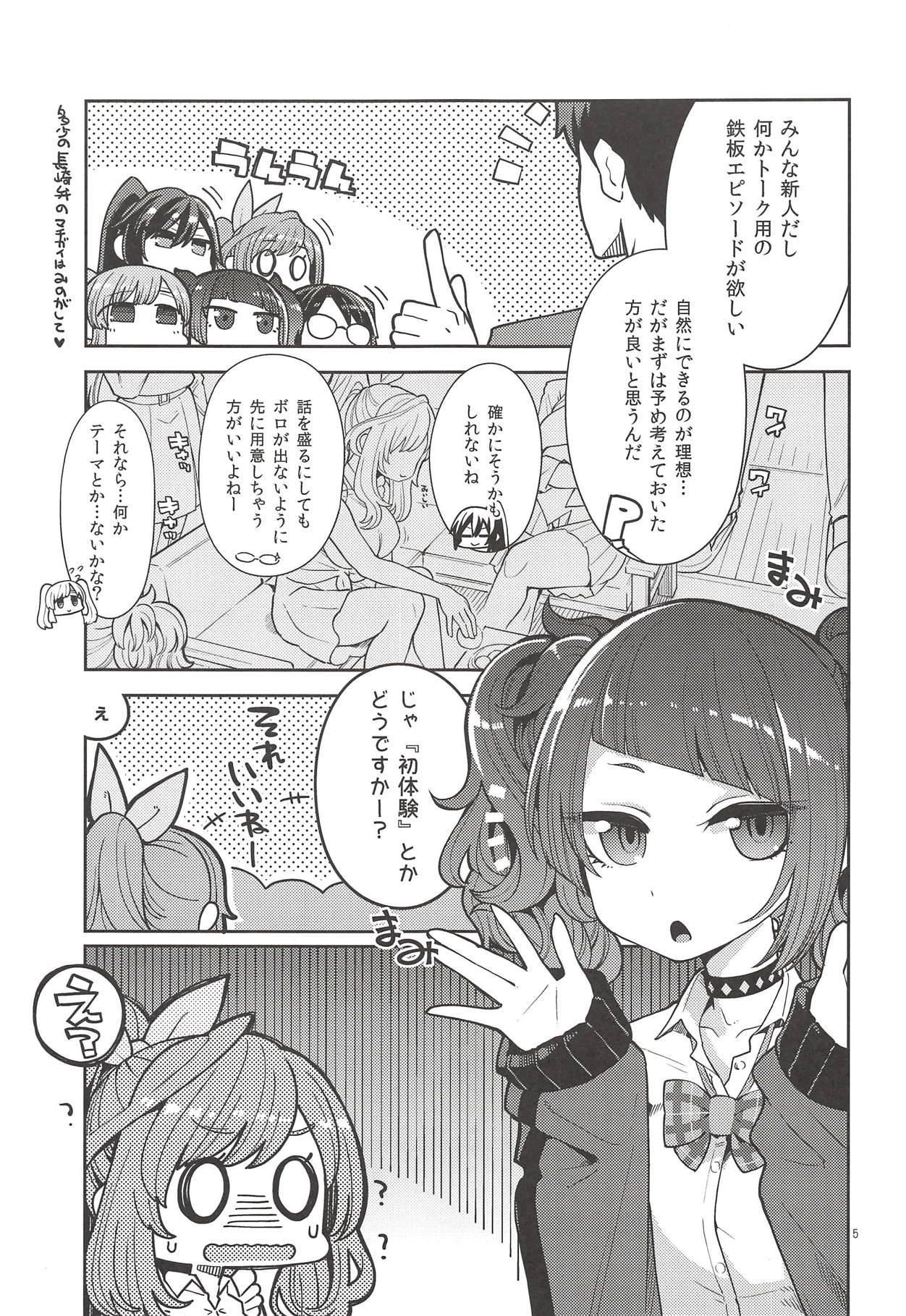 (COMIC1☆14) [Showa Saishuu Sensen (Hanauna)] Tsukioka Kogane no Special Hatsutaiken (THE iDOLM@STER: Shiny Colors) page 4 full