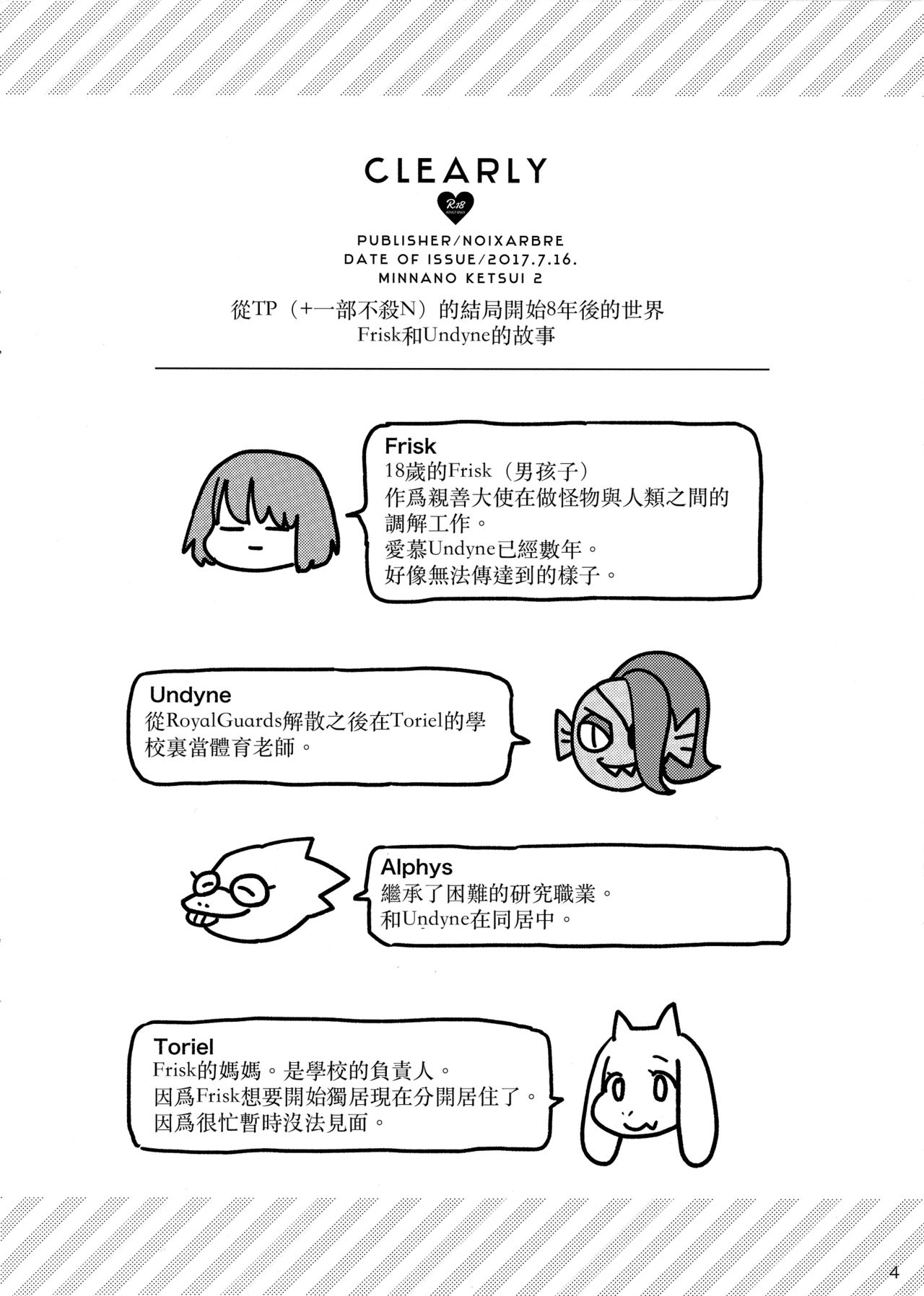 (Minna no Ketsui 2) [Pipiya (Noix)] CLEARLY (Undertale) [Chinese] [沒有漢化] page 4 full