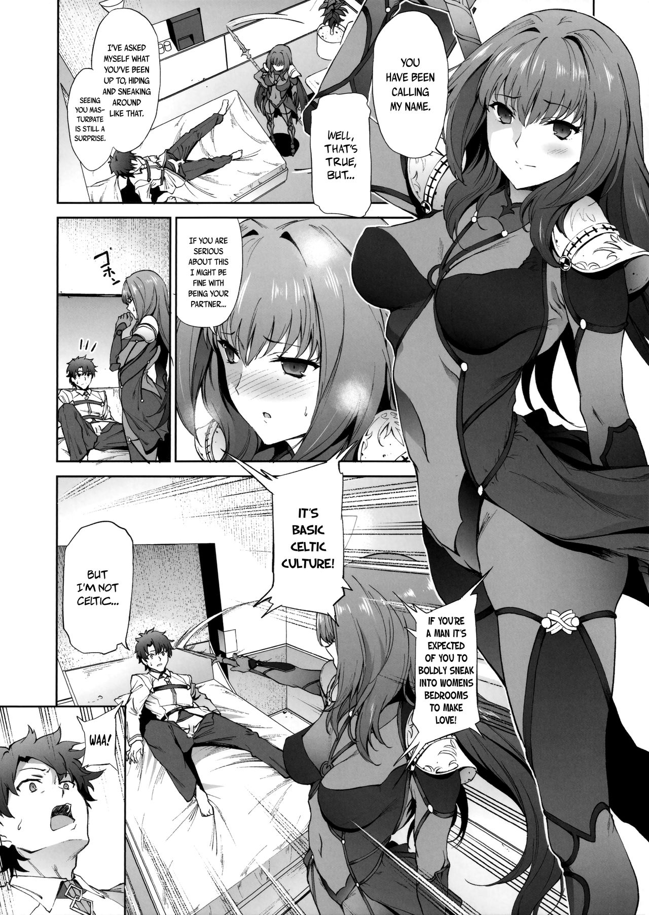 (COMIC1☆11) [EXTENDED PART (Endo Yoshiki)] Scathach-shishou ni Okasareru Hon (Fate/Grand Order) [English] [EHCOVE] page 4 full