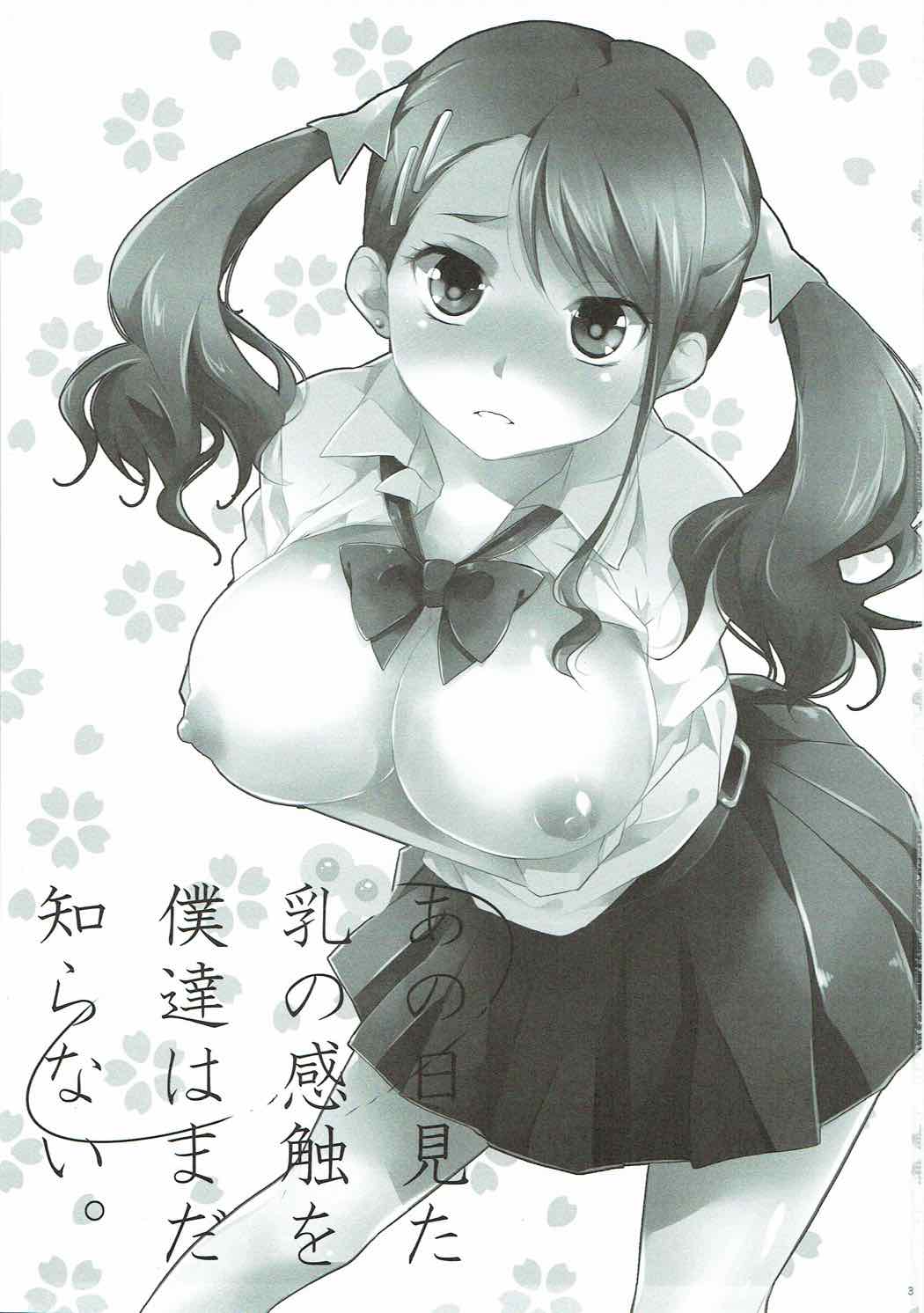 (C80) [Meromero Melon (Peke)] Ano Hi Mita Chichi no Kanshoku o Bokutachi wa Mada Shiranai. (Ano Hi Mita Hana no Namae wo Bokutachi wa Mada Shiranai.) page 2 full