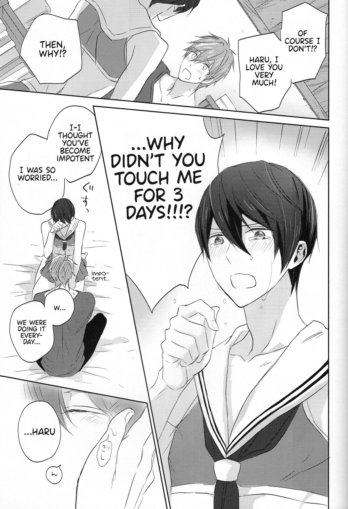 (Renai Endorphin 2) [Sneeeze (Kubu)] Cheer Haru-chan no Yuutsu | The Melancholy of Cheerleader Haru-chan (Free!) [English] {Anneioux} page 10 full