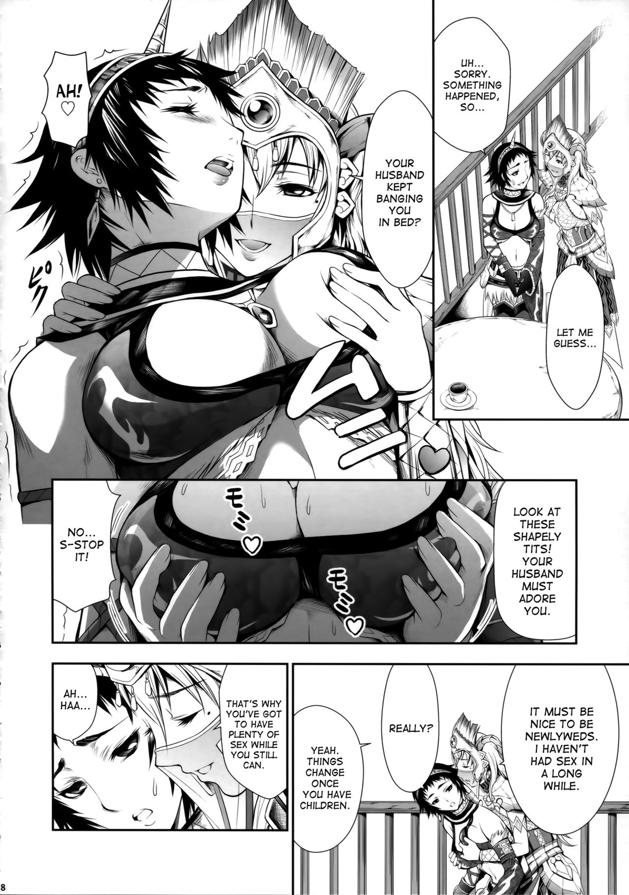 (C89) [Yokohama Junky (Makari Tohru)] Pair Hunter no Seitai vol.2-1 (Monster Hunter) [English] [desudesu] page 8 full