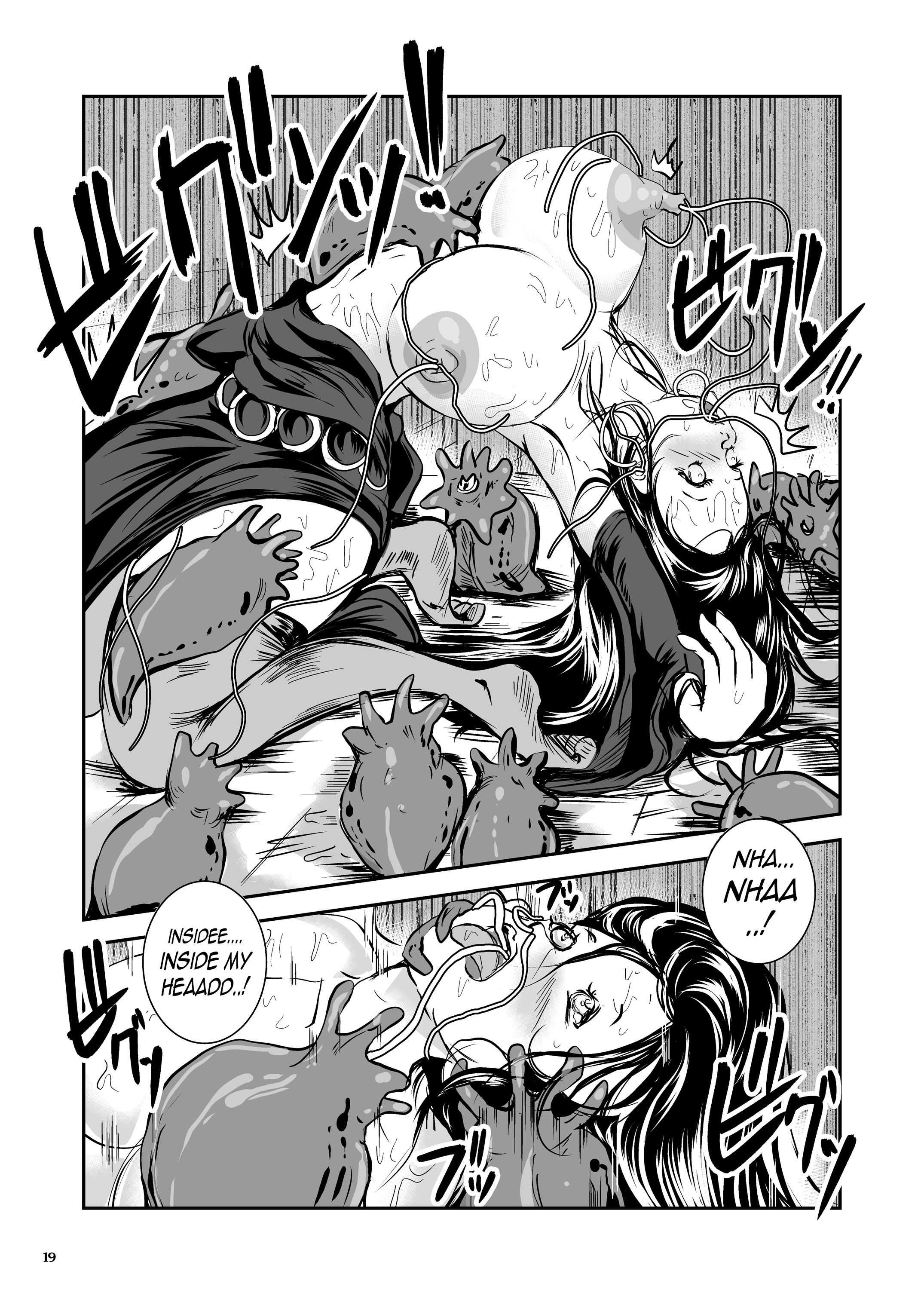 [Erotic Fantasy Larvaturs (Takaishi Fuu)] Oonamekuji to Kurokami no Mahoutsukai - Parasitized Giant Slugs V.S. Sorceress of the Black Hair as Aura [English] [Mant] [Digital] page 19 full