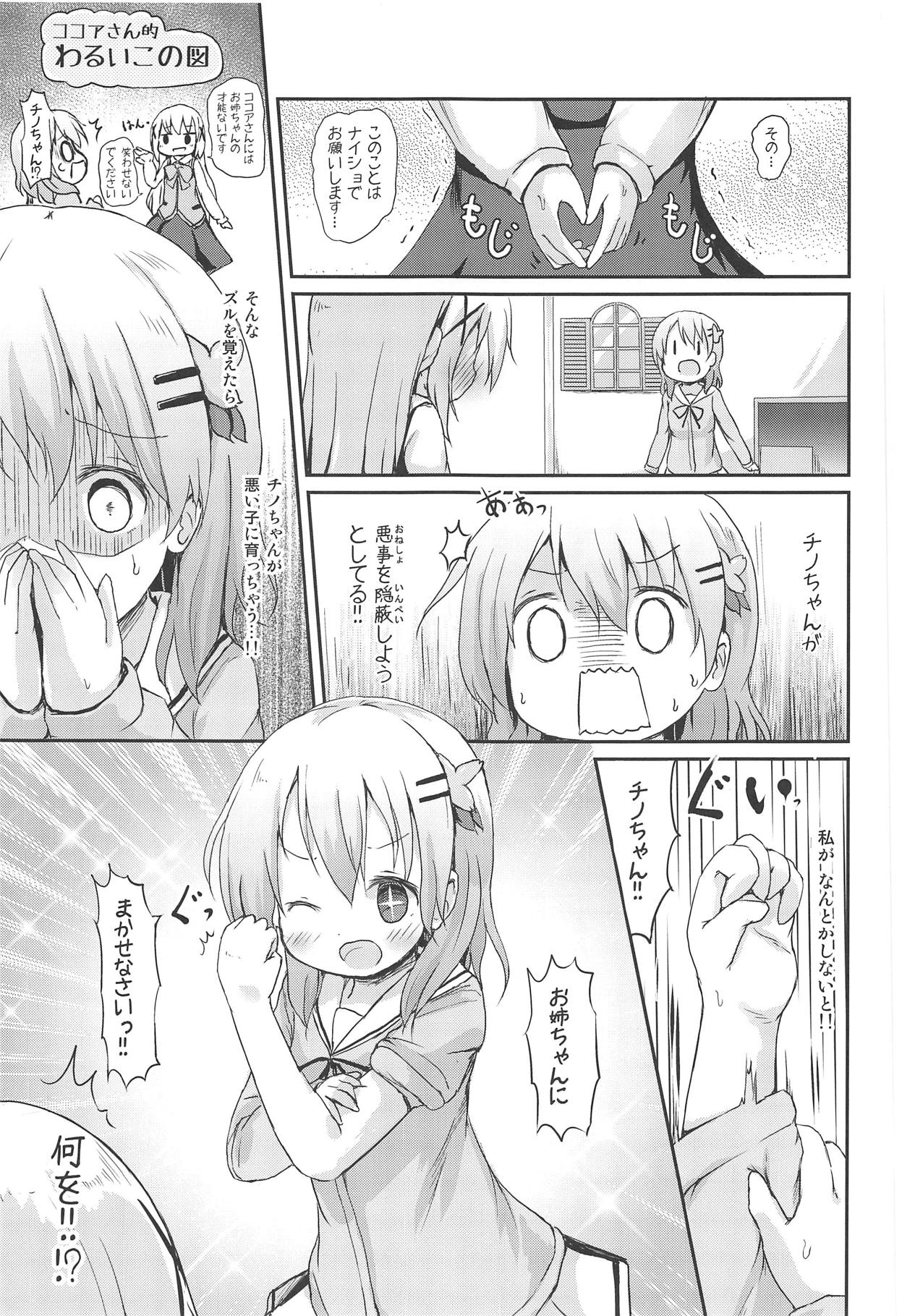 (C95) [Netekuras (Lolisin)] Moshikashite, Chino-chan Onesho Shichatta no?? 1x2x (Gochuumon wa Usagi desu ka?) page 14 full