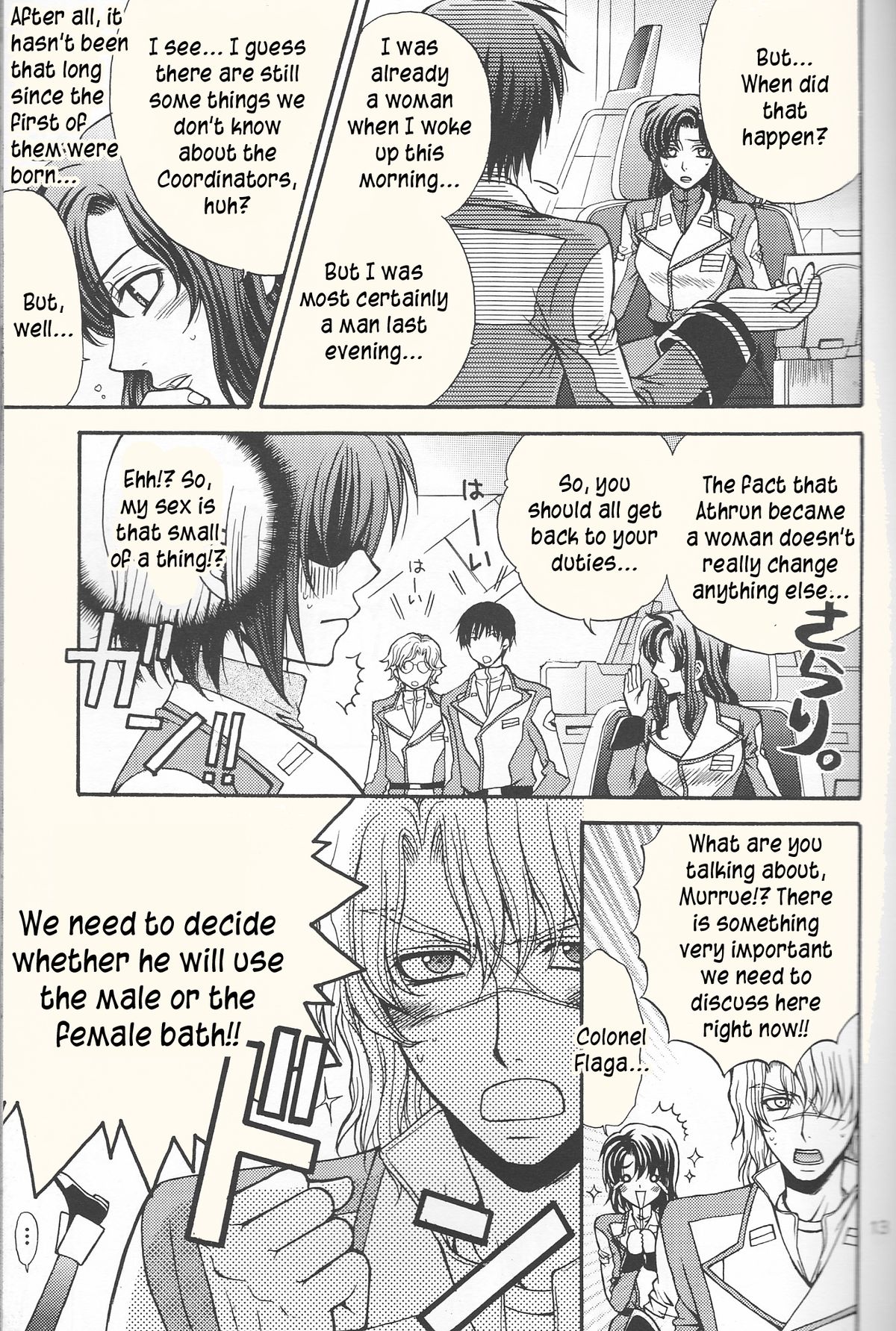 (SC30) [Kodomokeibitai (Eiki Eiki)] Ura Athrun. ~Athrun ga Onna no Ko ni Nacchatta!?~ (Kidou Senshi Gundam SEED DESTINY) [English] [kusanyagi] page 13 full