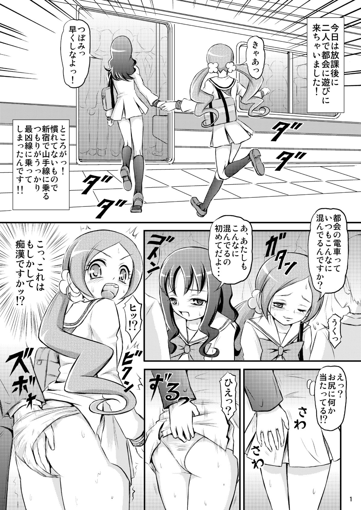 [Himitsu Doyoubi (Matsutaka Zon)] Ukkari!? Chikan Densha Saikyou-sen ni Nocchaimashita!! (HeartCatch PreCure!) [Digital] page 2 full