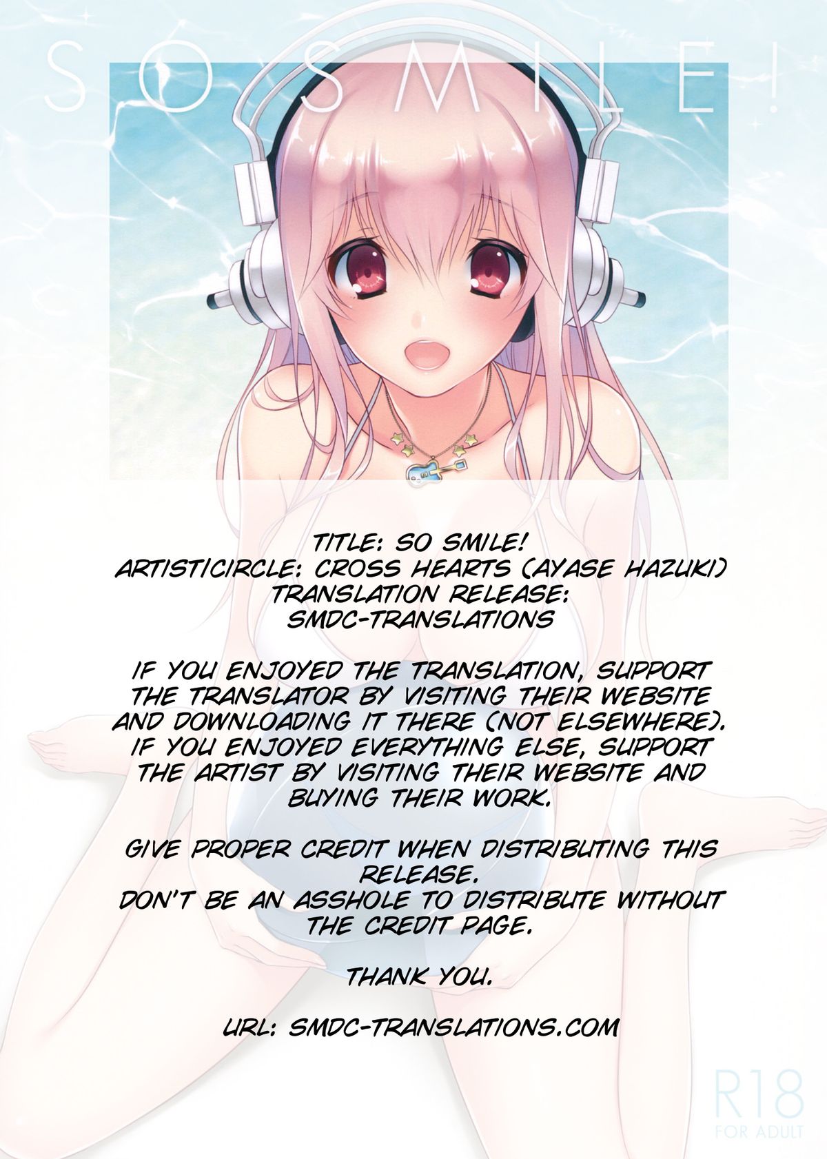[CROSS HEARTS (Ayase Hazuki)] SO SMILE! (Super Sonico) [2013-09-01] [English] [SMDC] page 2 full