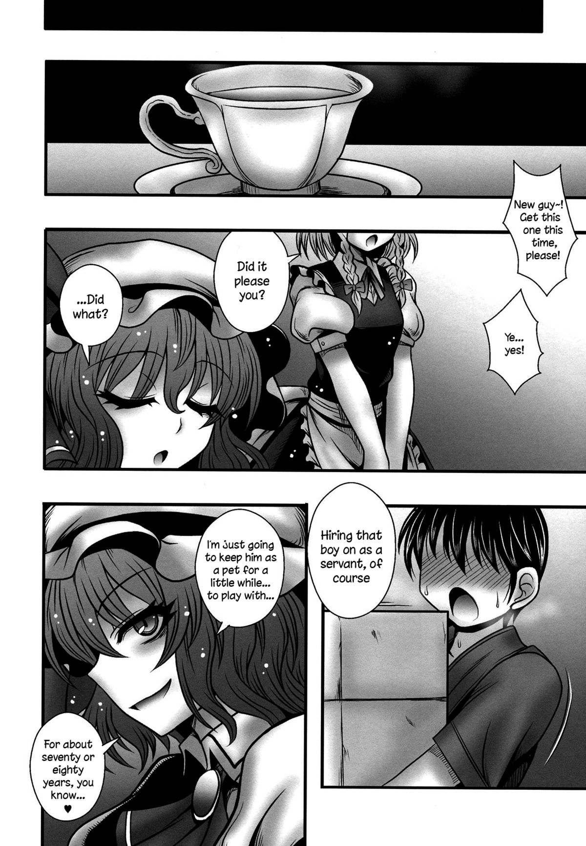 (C84) [1787 (Macaroni and Cheese)] Remilia-sama ga Shounen wo Gakure suru Hanashi | A Story of Remilia-sama Reverse-Raping a Boy (Touhou Project) [English] {Sharpie Translations} page 23 full