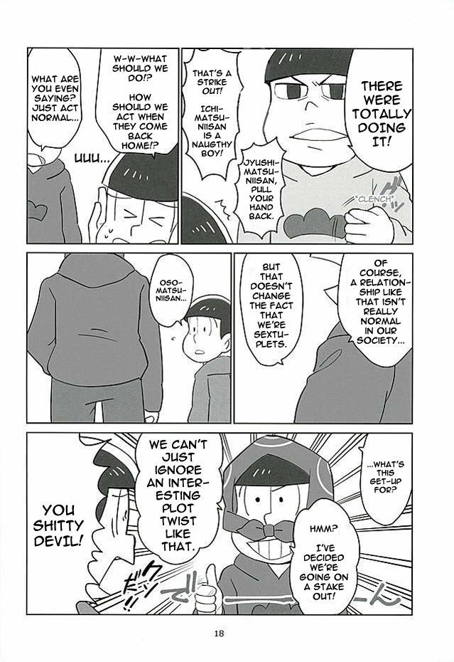 (6tsugo no Tamashii Forever) [OK-2 (Shiriana Doriru)] Uchi no Jinan wa Doutee Hishojo (Osomatsu-san) [English] [Rapinii] page 16 full