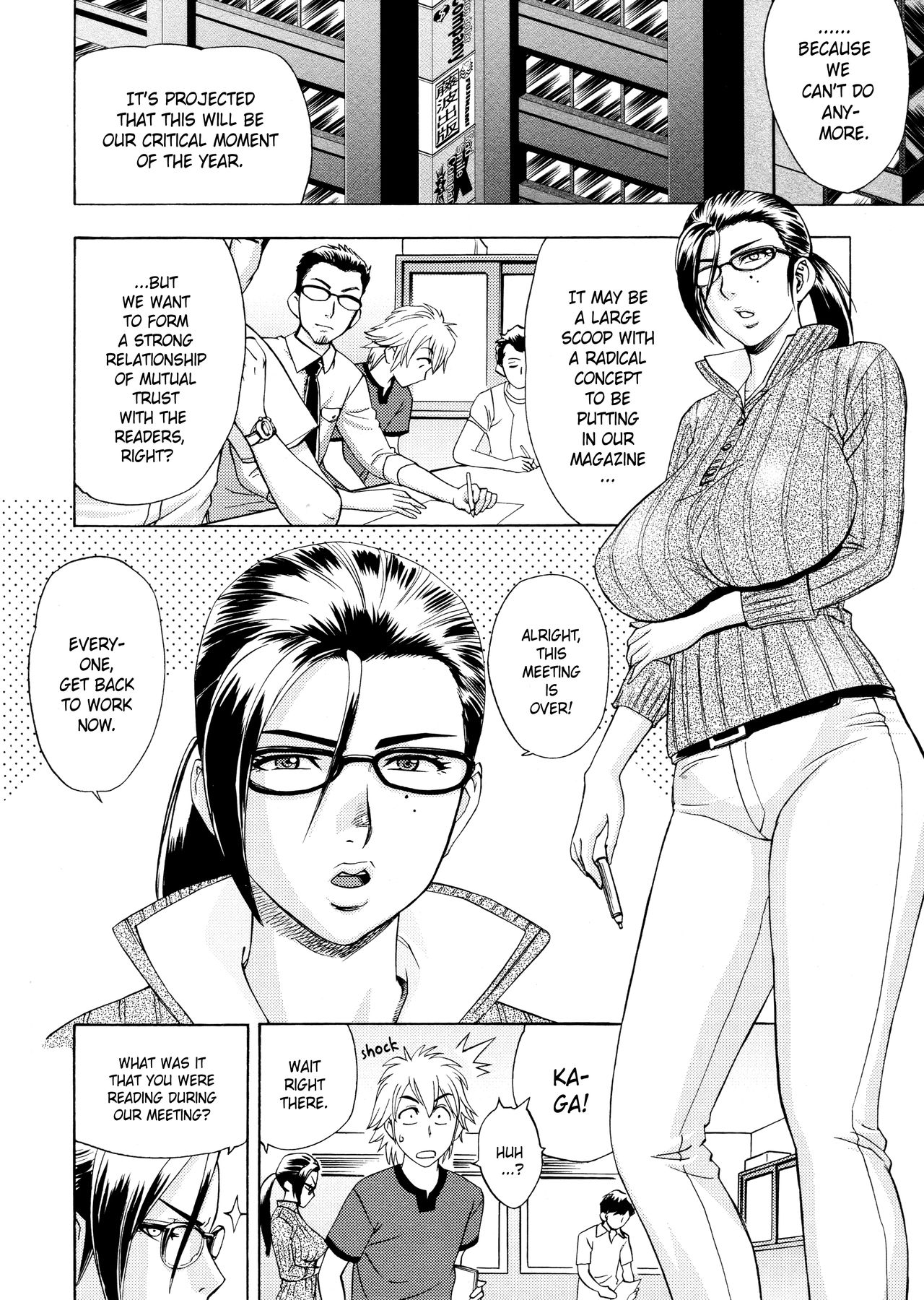 [Tatsunami Youtoku, Yamazaki Masato] Bijin Henshuu-chou no Himitsu | Beautiful Editor-in-Chief's Secret Ch. 1-5 [English] [Forbiddenfetish77, Red Vodka, Crystalium] [Decensored] page 6 full