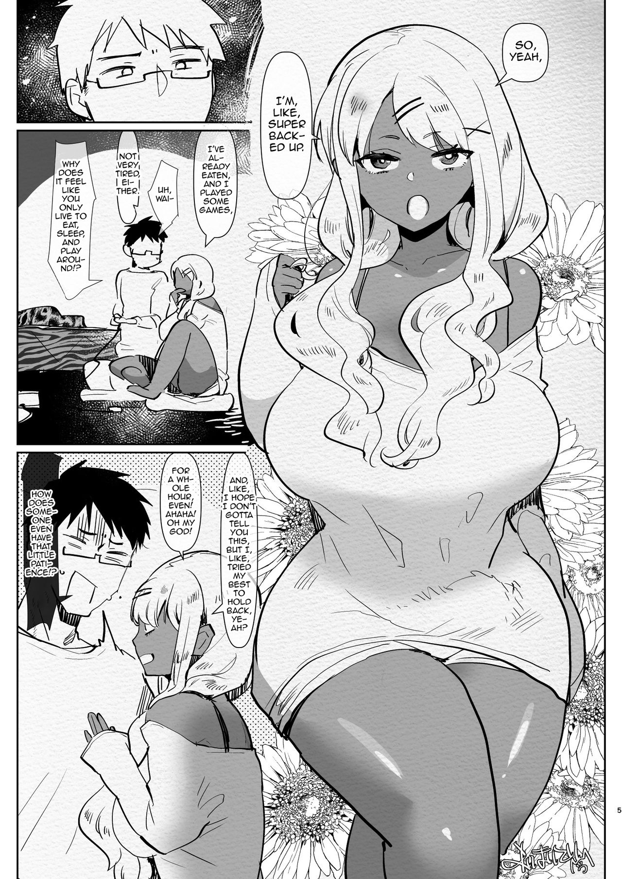 [Aimaitei (Aimaitei Umami)] Futanari Kyokon Kuro Gal Kanojo to Benkyou Oheya Date da to Omottara Soku Onaho Atsukai Fukujuu Gyaku Anal nante... [English] [mysterymeat3] [Digital] page 5 full