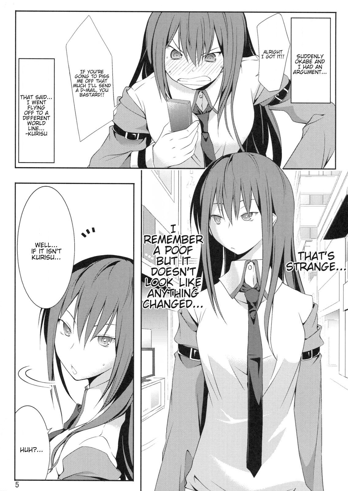 (C80) [Outrate (Tabo)] Embrace (Steins;Gate) [English] {Kamikakushitranslations} page 5 full