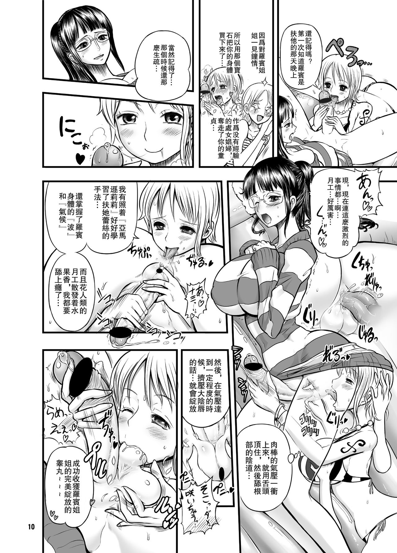 [Arsenothelus (Rebis, Chinbotsu)] Midarezaki Joshuu Kaizoku 2 -Robin to Nami no Love Love Mitsu Shibori hen- (ONE PIECE) [Chinese] [沒有漢化] [Digital] page 10 full