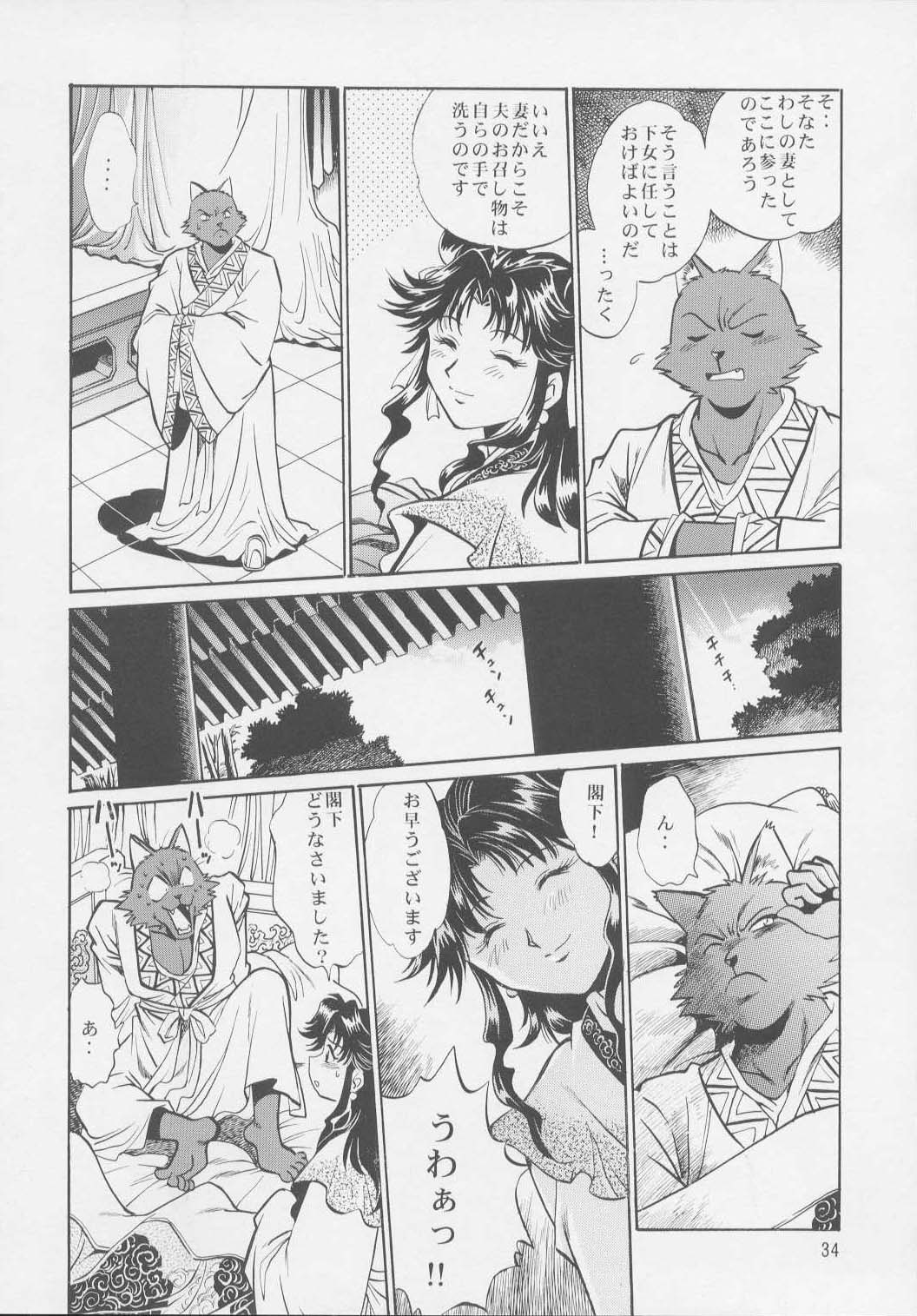 (C64) [Studio Katsudon (Manabe Jouji)] Uraginga Sengoku Gun Yuuden Touitsu hen (Ginga Sengoku Gun Yuuden Rai) page 33 full