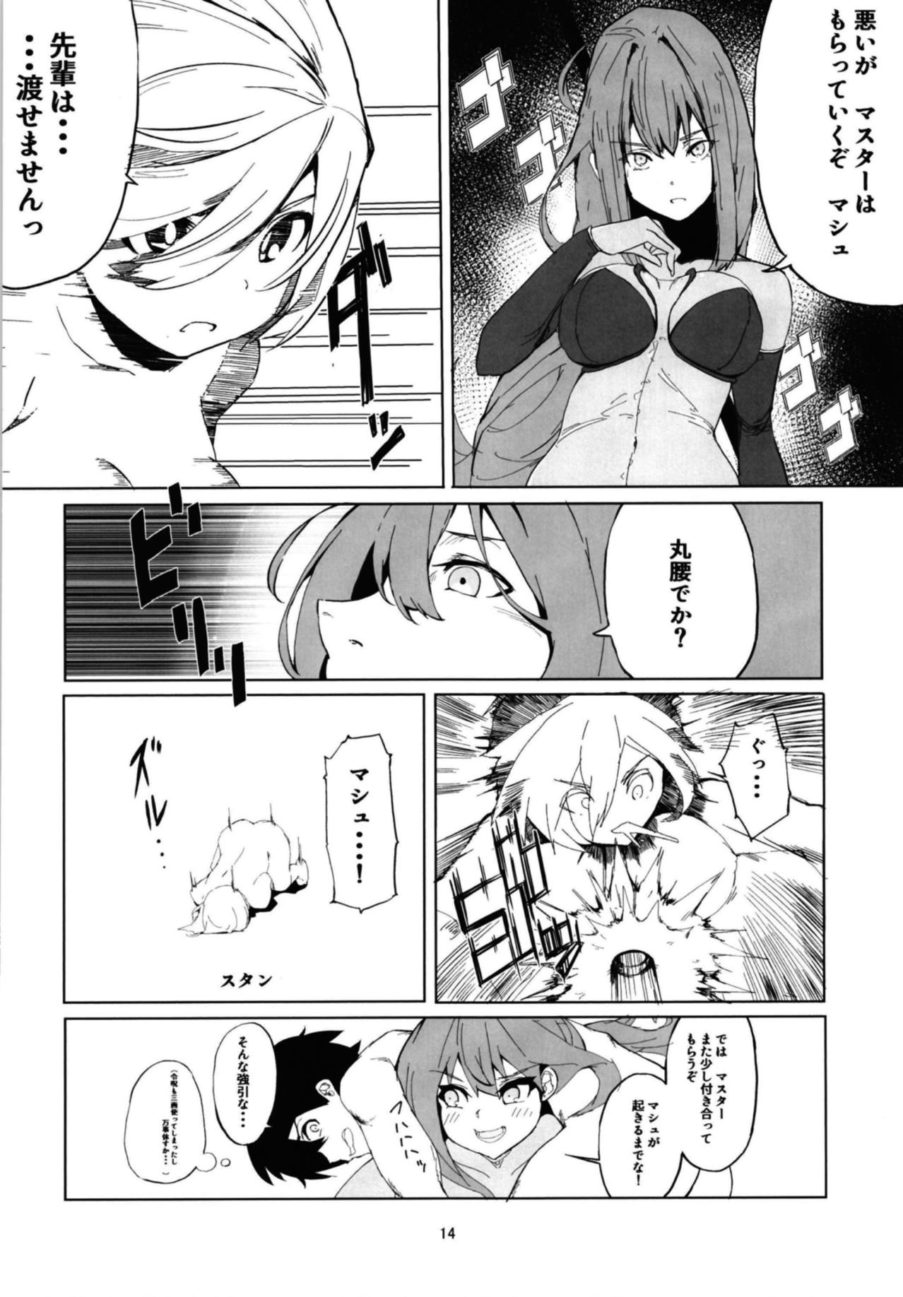 (C94) [Rakuen Tiramisu (Cobo)] Mash to Scathach wa Master no Maryoku o Shiboritoru You desu. (Fate/Grand Order) page 13 full