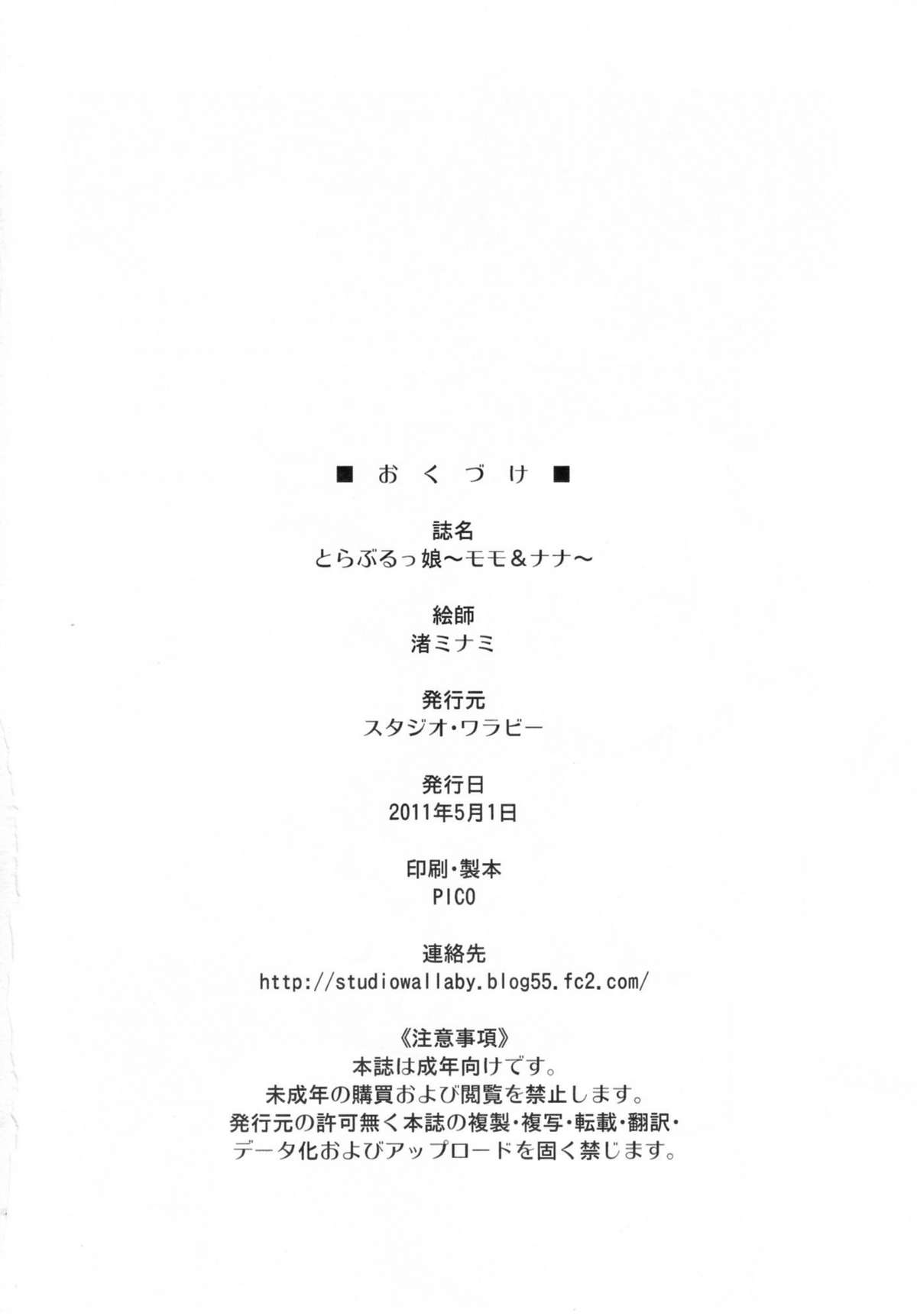 (COMIC1☆5) [Studio Wallaby (Nagisa Minami)] Troublekko ~Momo & Nana~ | To Love-Rukko ~Momo & Nana~ (To LOVE-Ru) [English] [CGRascal] page 33 full