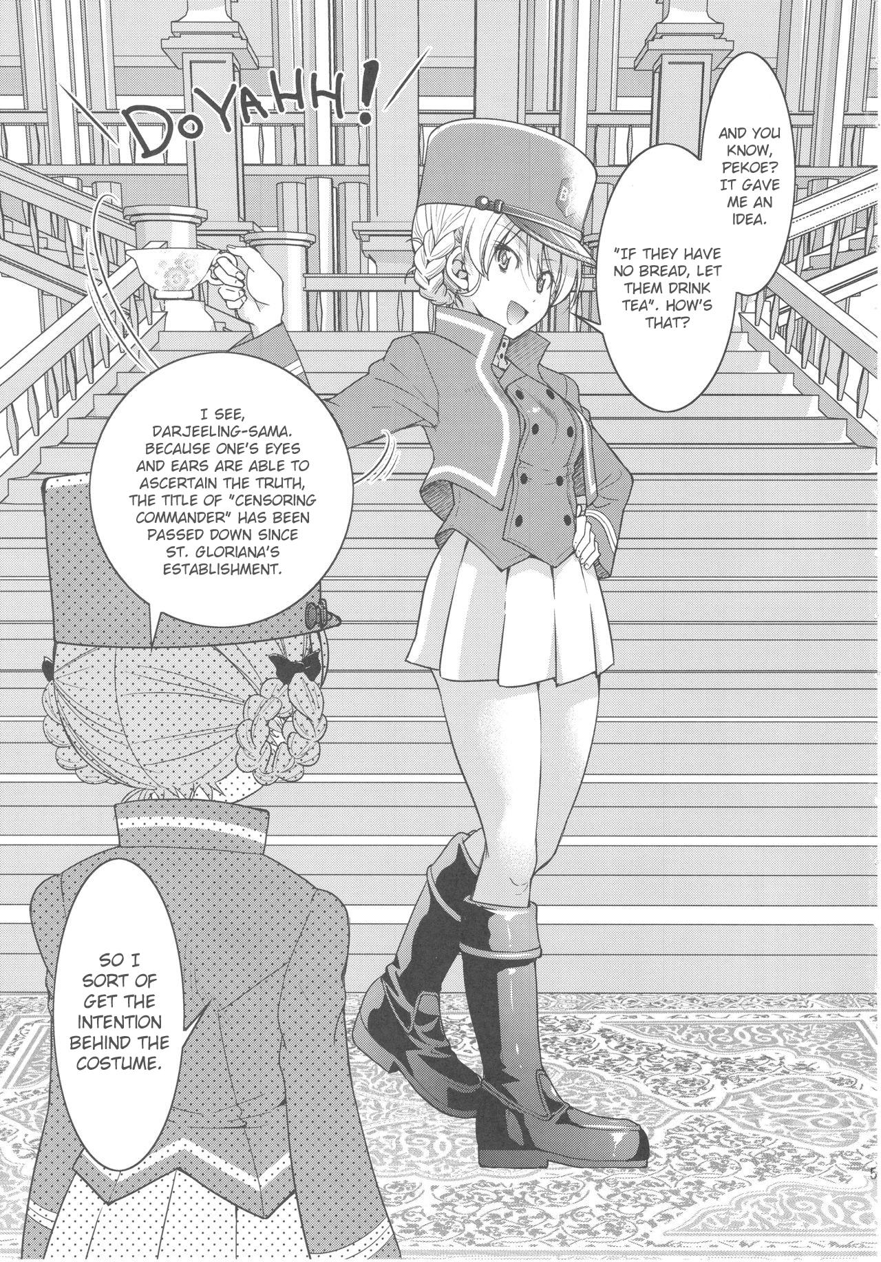 (C93) [Ponyfarm (Inoue Yoshihisa)] Pan ga Nakereba Koucha o Nomeba Ii janai (Girls und Panzer) [English][CrowKarasu] page 4 full