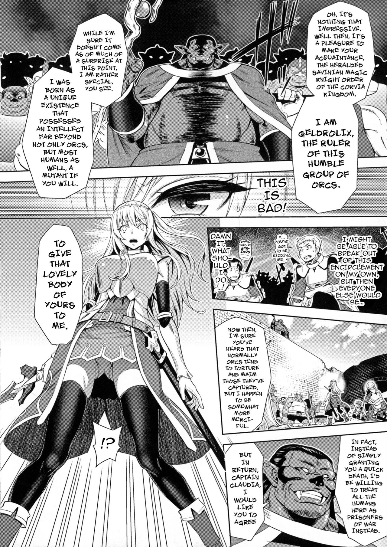 [Yamada Gogogo] Erona ~The Fall of a Beautiful Knight Cursed with the Lewd Mark of an Orc~ Ch. 1 [English] {darknight} [Decensored] page 9 full