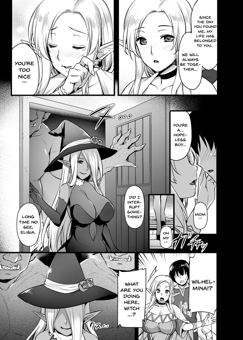 [Himeya (Abe Inori)] Elf no Okaa-san ~Giri no Musuko no Me no Mae de Orc ni Okasarete~ [English] {doujins.com} [Digital] page 6 full