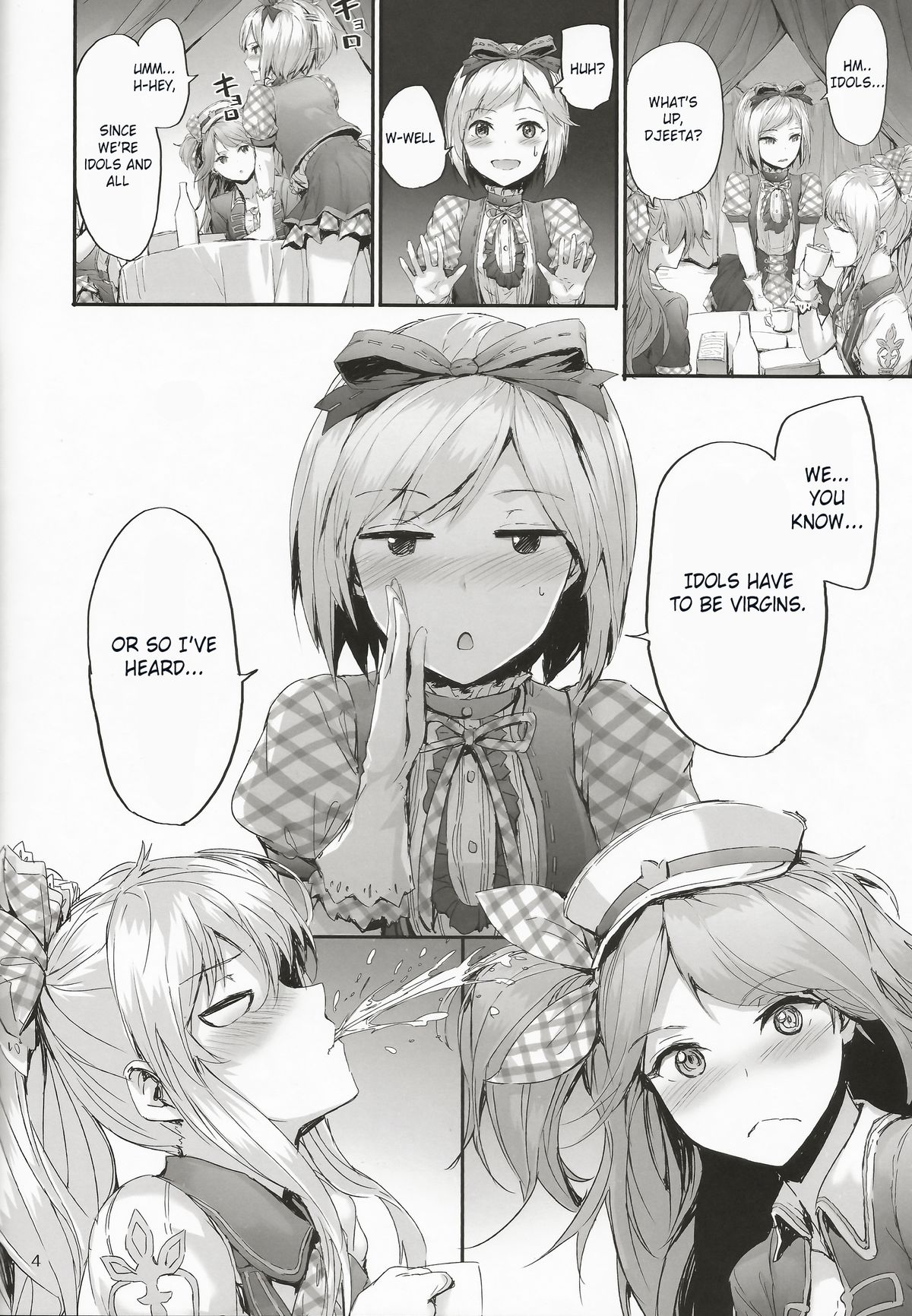 (C89) [furuike (Sumiya)] Kikuushi Idol no Gakuya Urabanashi | Sky Knight Idols' Backstage Story (Granblue Fantasy) [English] [rip /mbgg/(and Xenn)] page 4 full