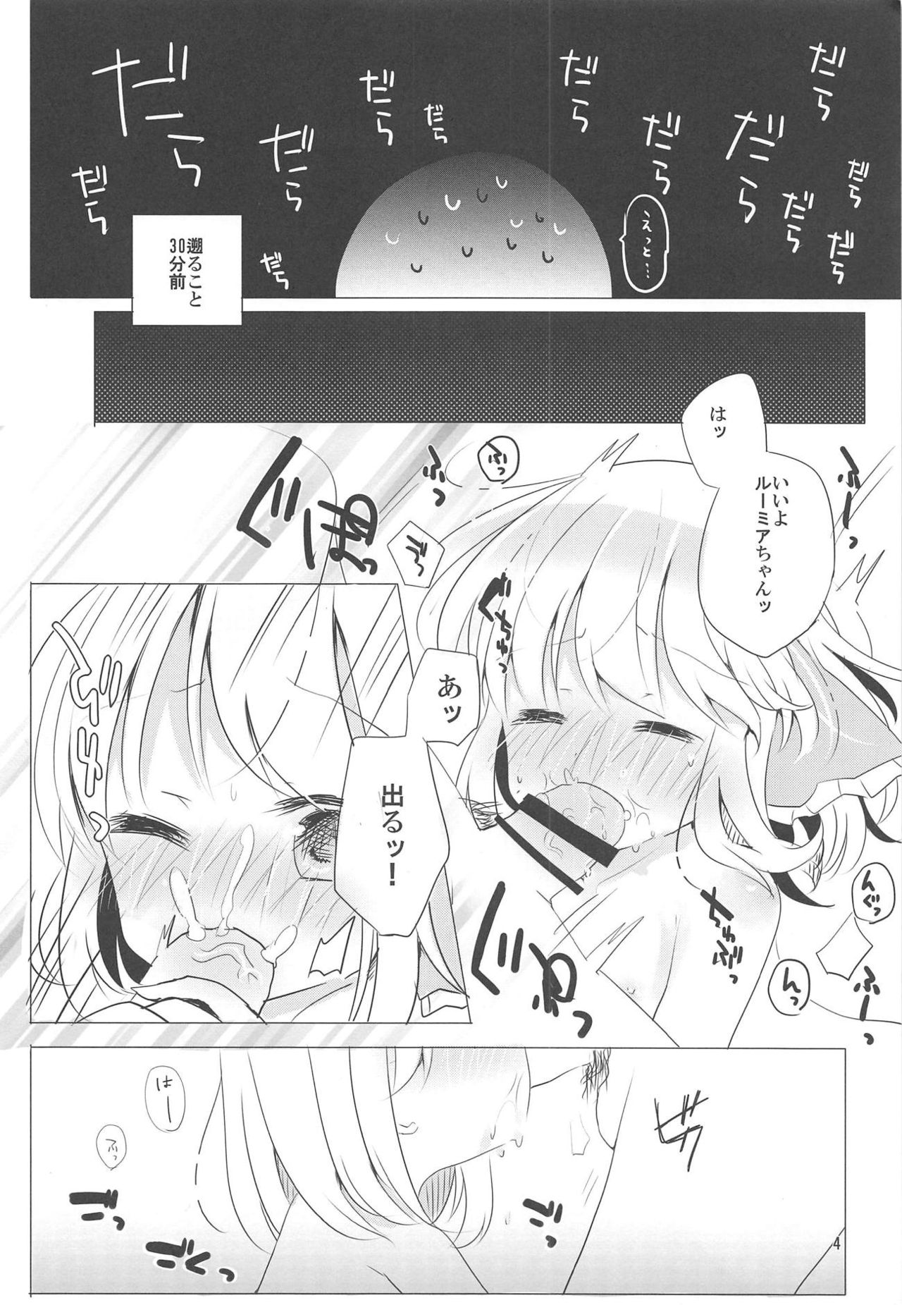 (C95) [Momonashi Potato (Momonashi Potato)] 1-kagetsukan, Dasu no Kinshi! (Touhou Project) page 3 full