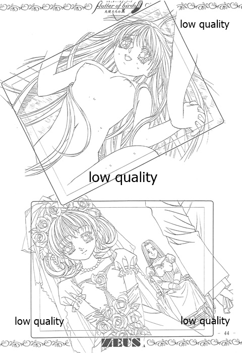 (C62) [大人の童話 (竹井正樹)] flutter of birdsII 天使たちの翼 線画集 page 43 full