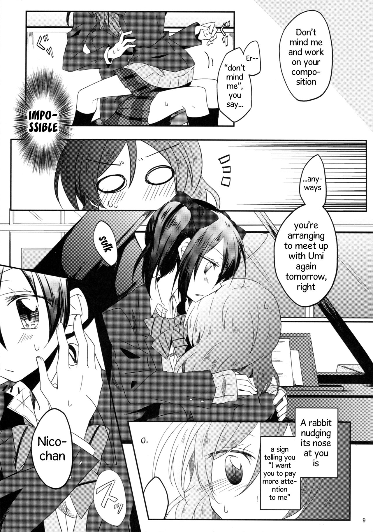 (Bokura no Love Live! 7) [Perorimeshi. (Nigirimeshi)] Usagi na Kanojo. | Rabbit-like Girlfriend. (Love Live!) [English] [poopyface] page 8 full