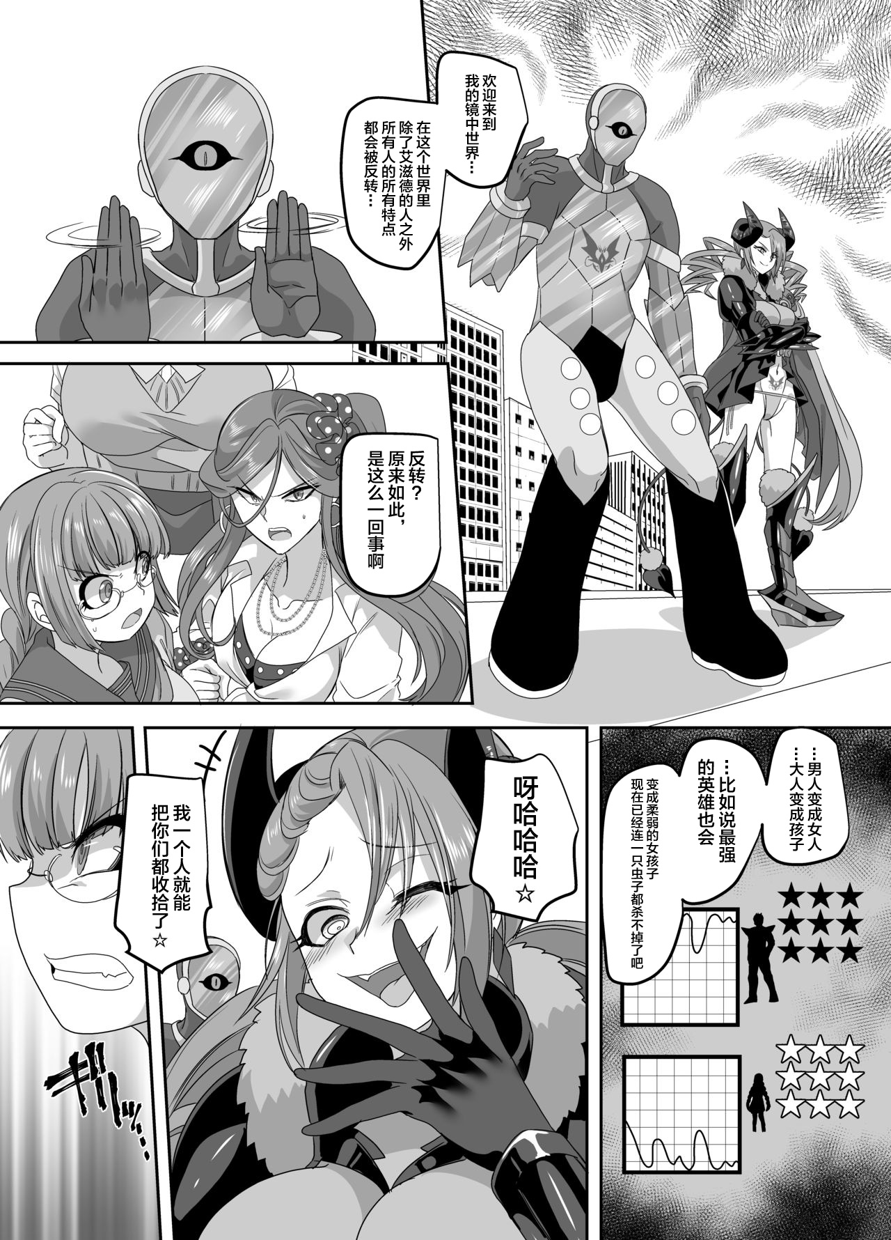 [Amuai Okashi Seisakusho (Kouji)] Saikyou no Seigi no Hero wa Kagami no Naka dewa Saijaku no Kaijin [Chinese] [不咕鸟汉化组] [Digital] page 12 full