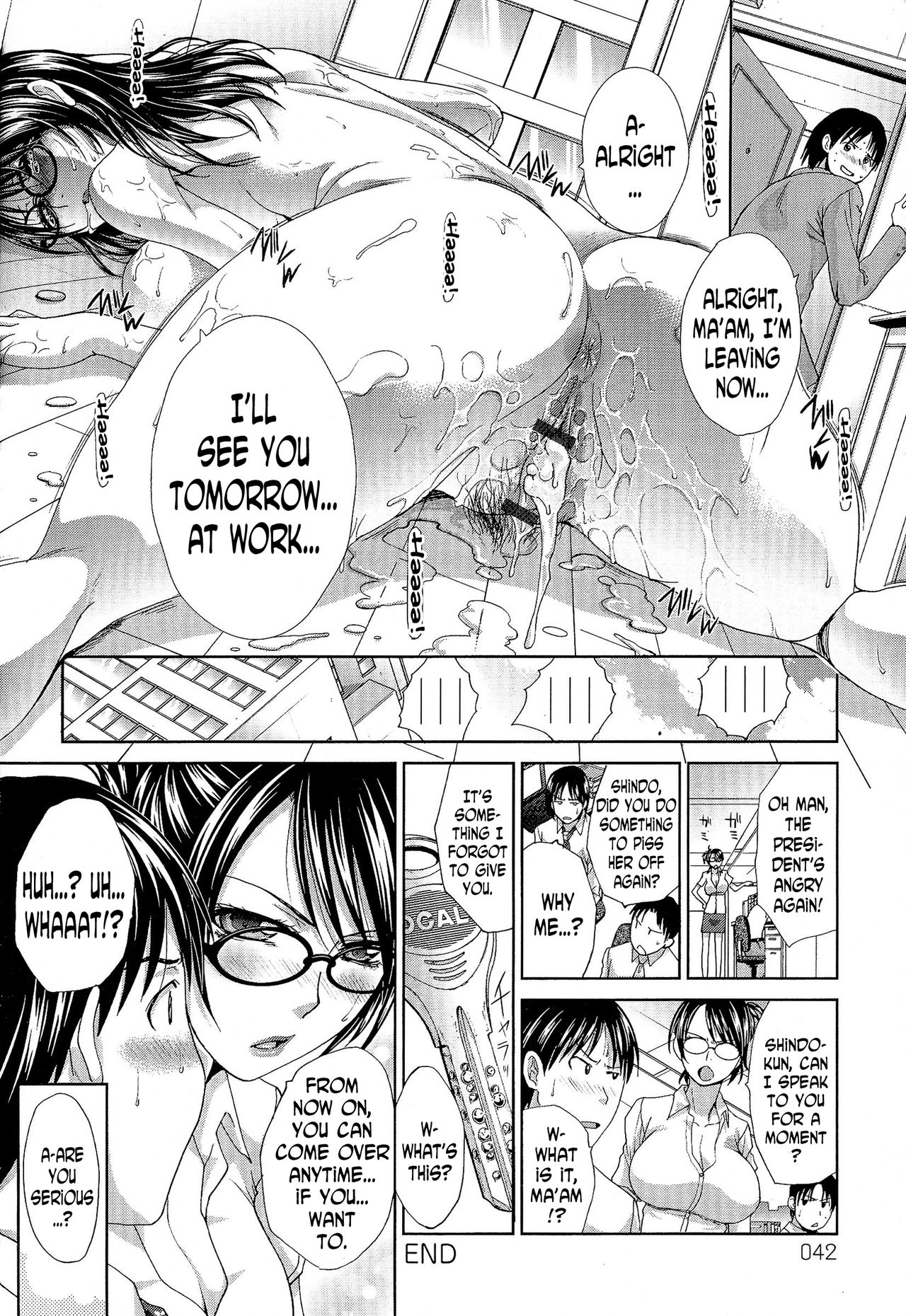 [Itaba Hiroshi] Kachiki na Shachou wa Jitsu wa M...!? | The Strong-Minded Company President is Actually a Masochist...!? (Kyonyuu Akugi) [English] [N04h] page 20 full