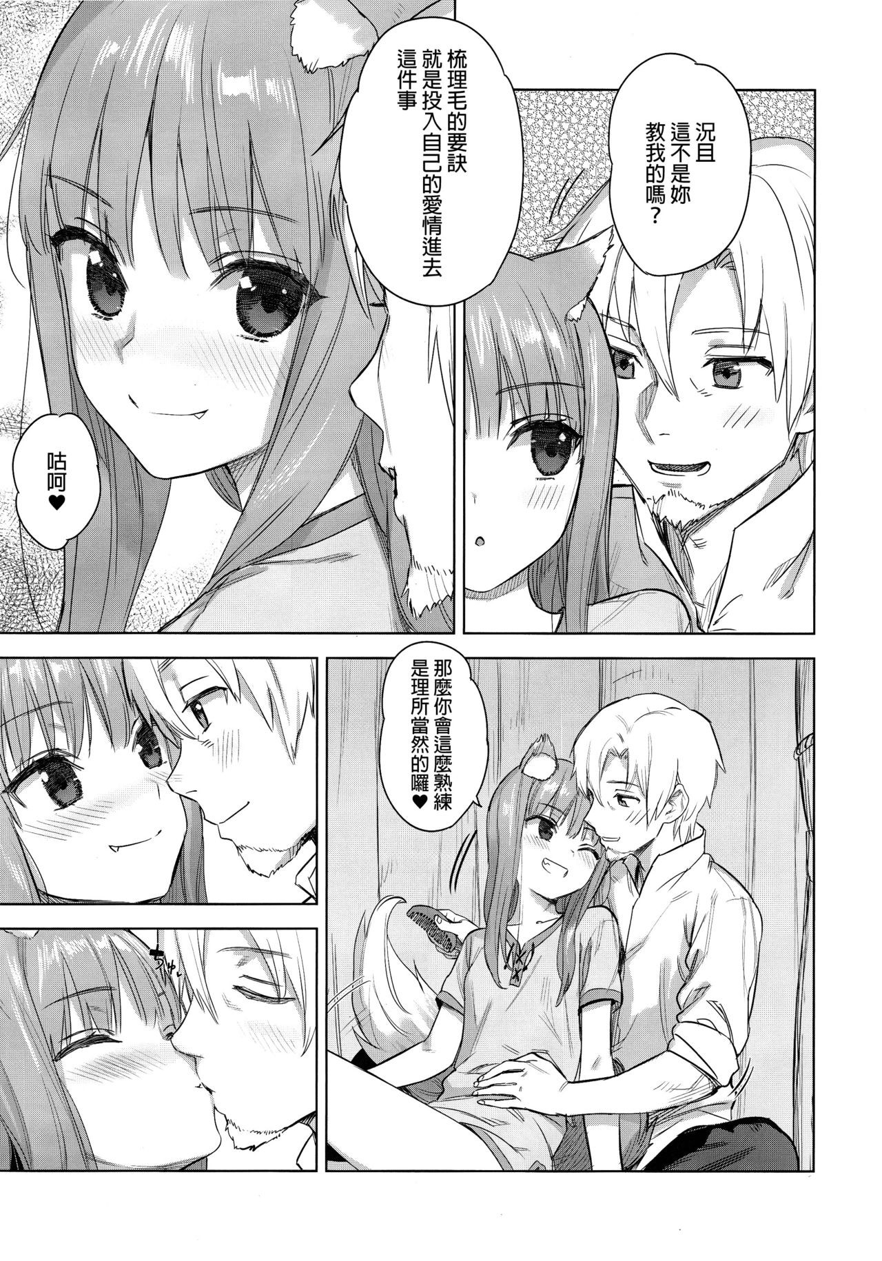 (C96) [Ajisaidenden (Kawakami Rokkaku, Takanashi Rei)] Wacchi to Shippori Kezukuroi Bon (Spice and Wolf) [Chinese] [final個人漢化] page 4 full