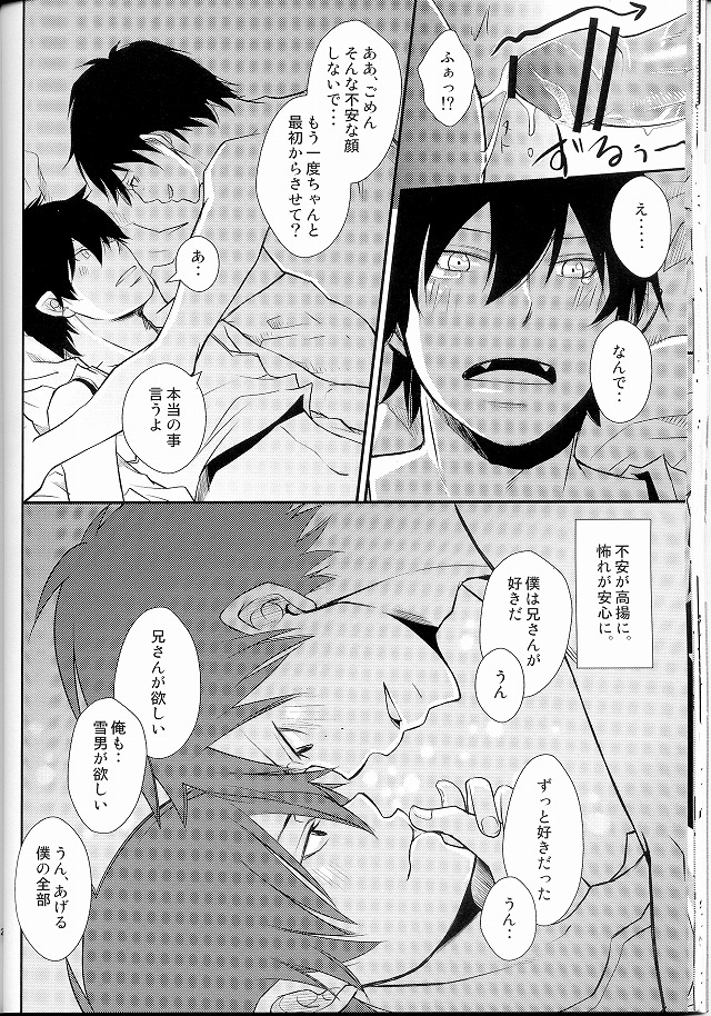 (C80) [IQ3000 (Kamachi 4-gou)] Bokura no Zujou ni Fukuin wa Narazu (Ao no Exorcist) page 22 full