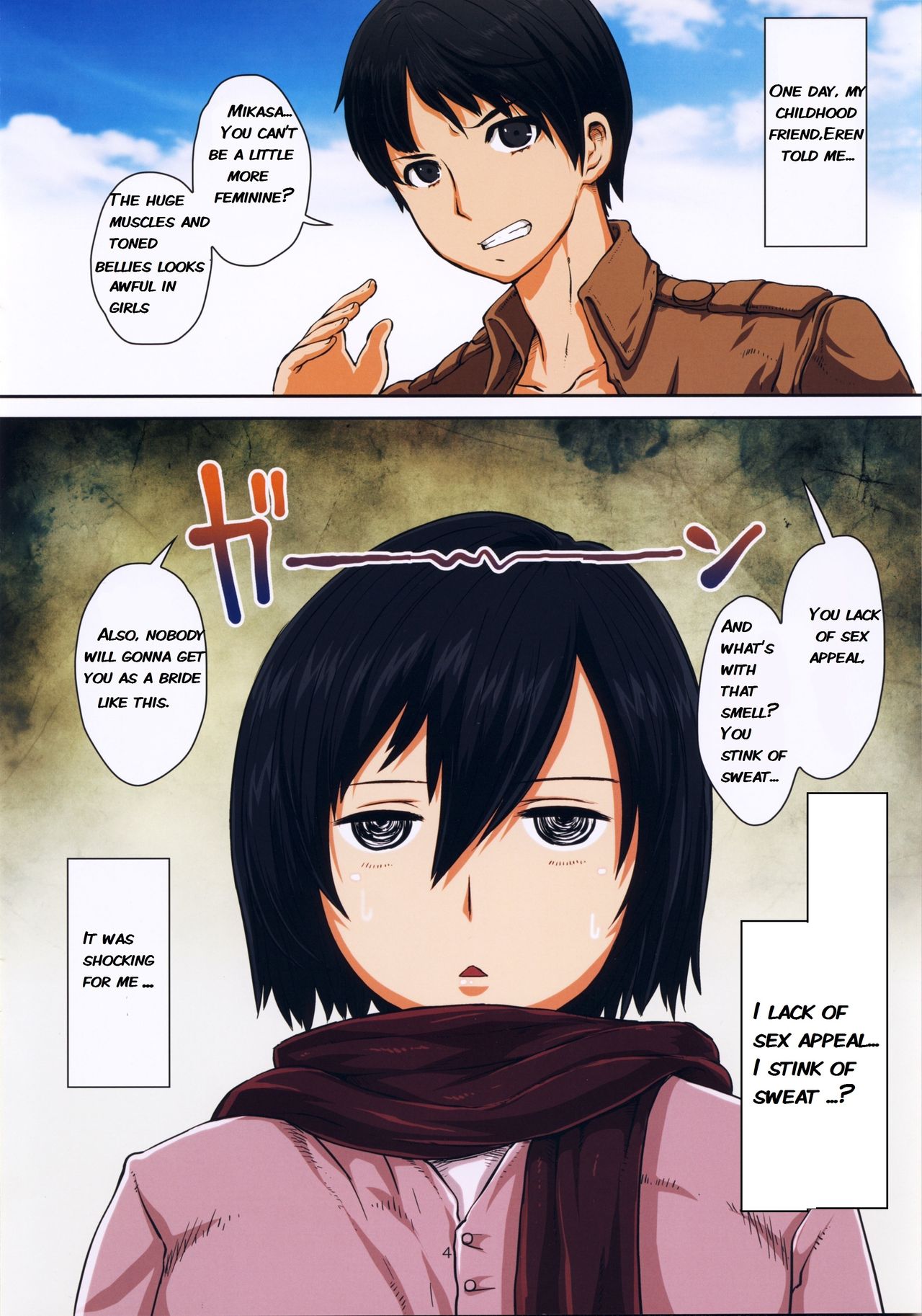 (C85) [8graphica (Yoshitama Ichirou, Nanakichi.)] Fukkin Joshi Mikasa Ackerman wa Taishuu ga Ki ni naru Otoshi goro. (Shingeki no Kyojin) [English] page 5 full