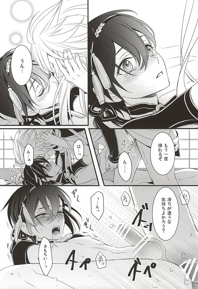 (Hyattou Ryouran ~Kimi no Heart o Shirahadori~) [Yarou Tomo no Bansankai (Asato)] Ookina Kitsune to Chiisana Mikazuki (Touken Ranbu) page 22 full