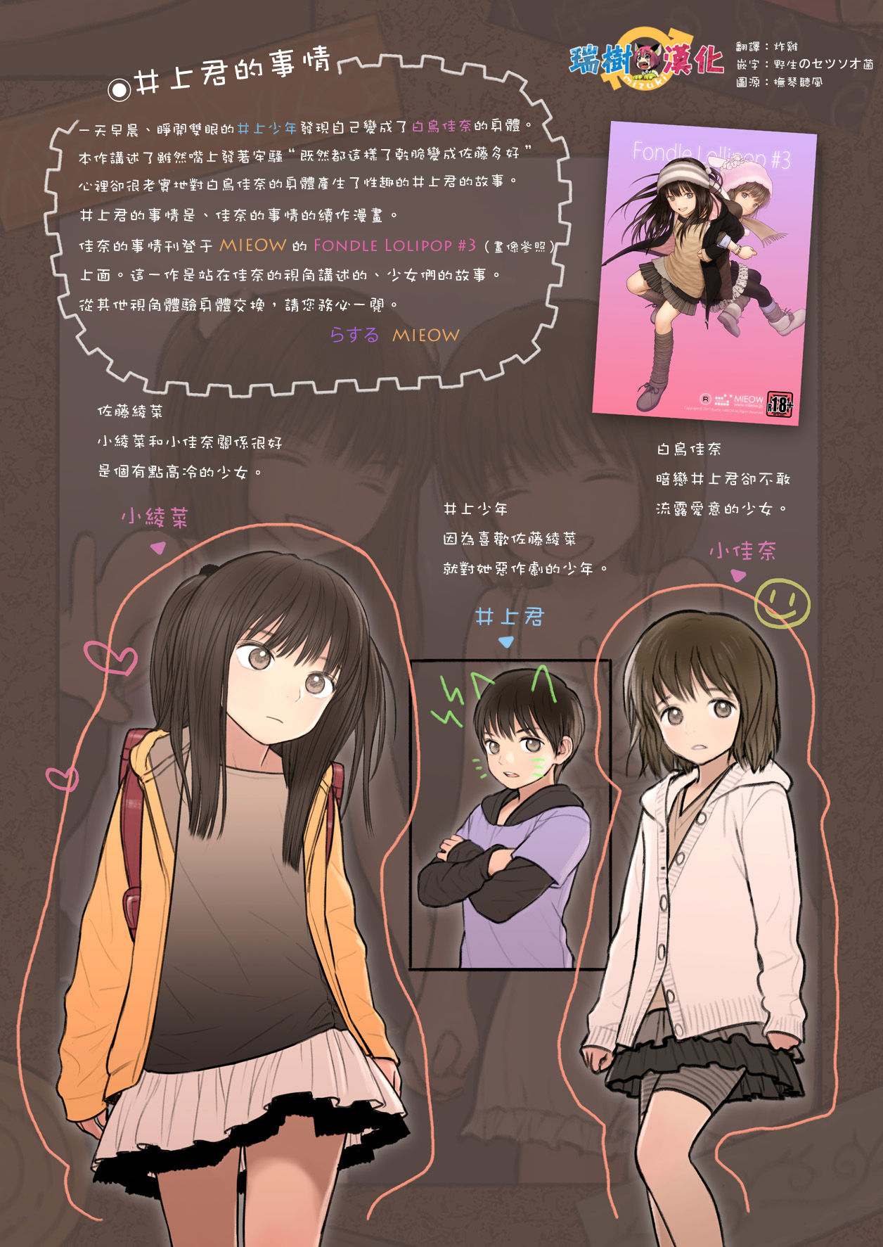 [TSFのF (Mieow (らする))] 井上くんの事情 [Chinese] [瑞树汉化组] [Digital] page 1 full