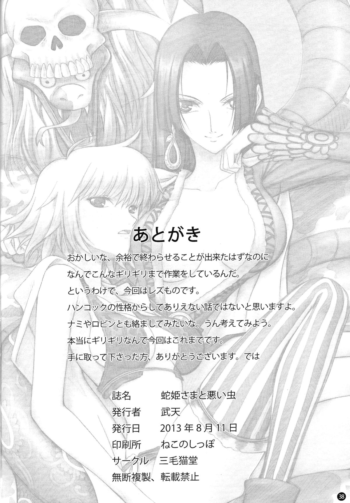 (C84) [Mikenekodou (Muten)] Hebi Hime-sama to Warui Mushi (One Piece) [Chinese] [沒有漢化] page 37 full