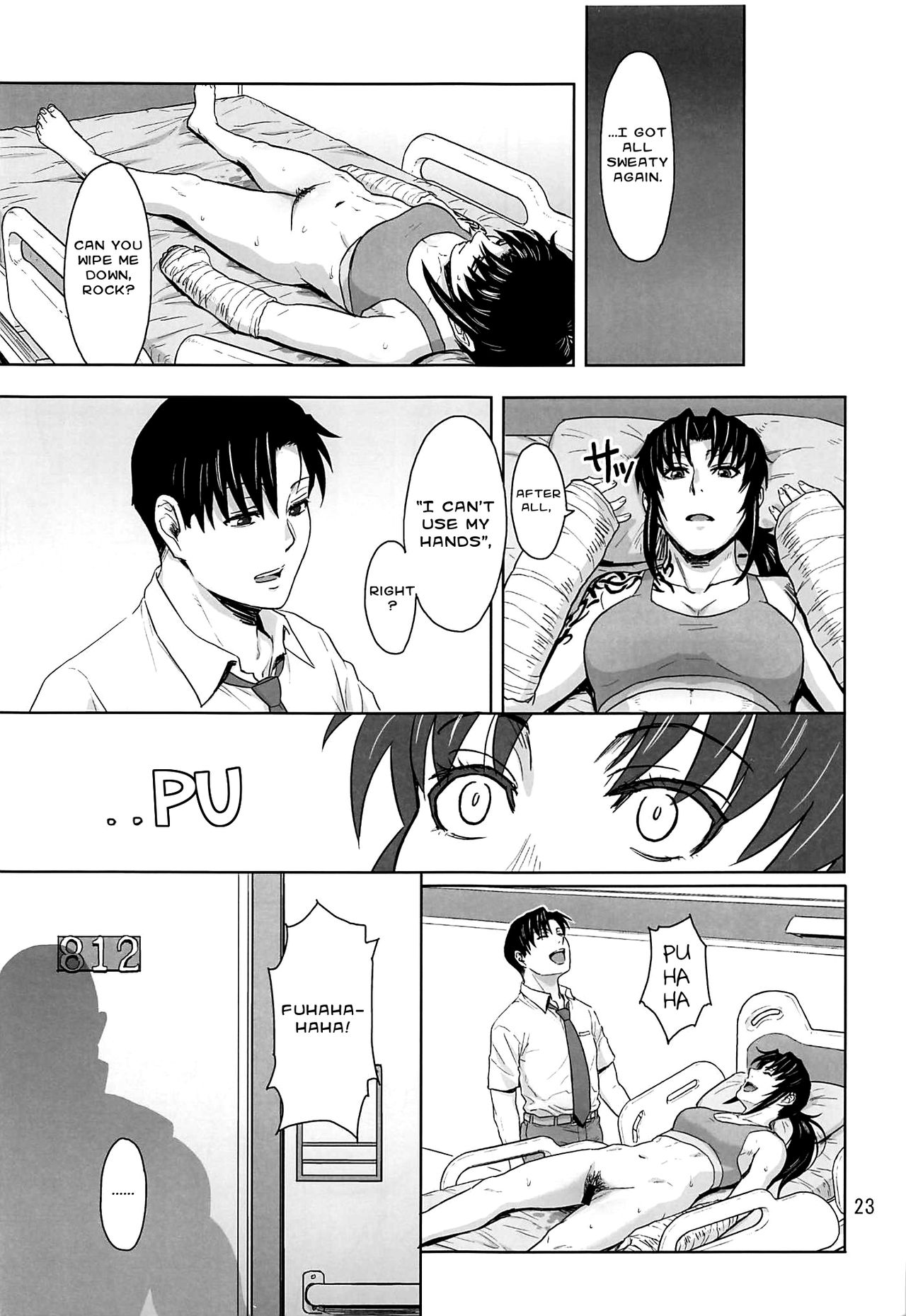 (C96) [AZASUKE WIND (AZASUKE)] Honeoridoku - I can't use my hands (Black Lagoon) [English] [Nisor] page 22 full