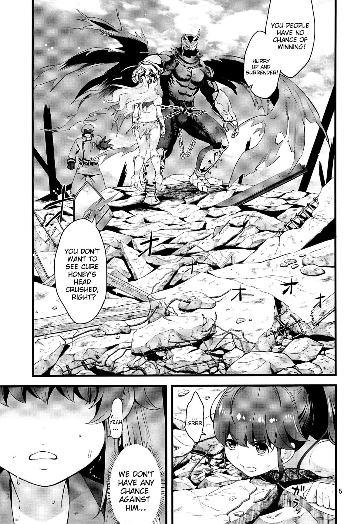 (C86) [Yamada Ichizoku. (Fukurokouji, Mokyu)] Tekizen Toubou | Desertion Under Fire (HappinessCharge Precure!) [English] {doujin-moe.us} page 3 full